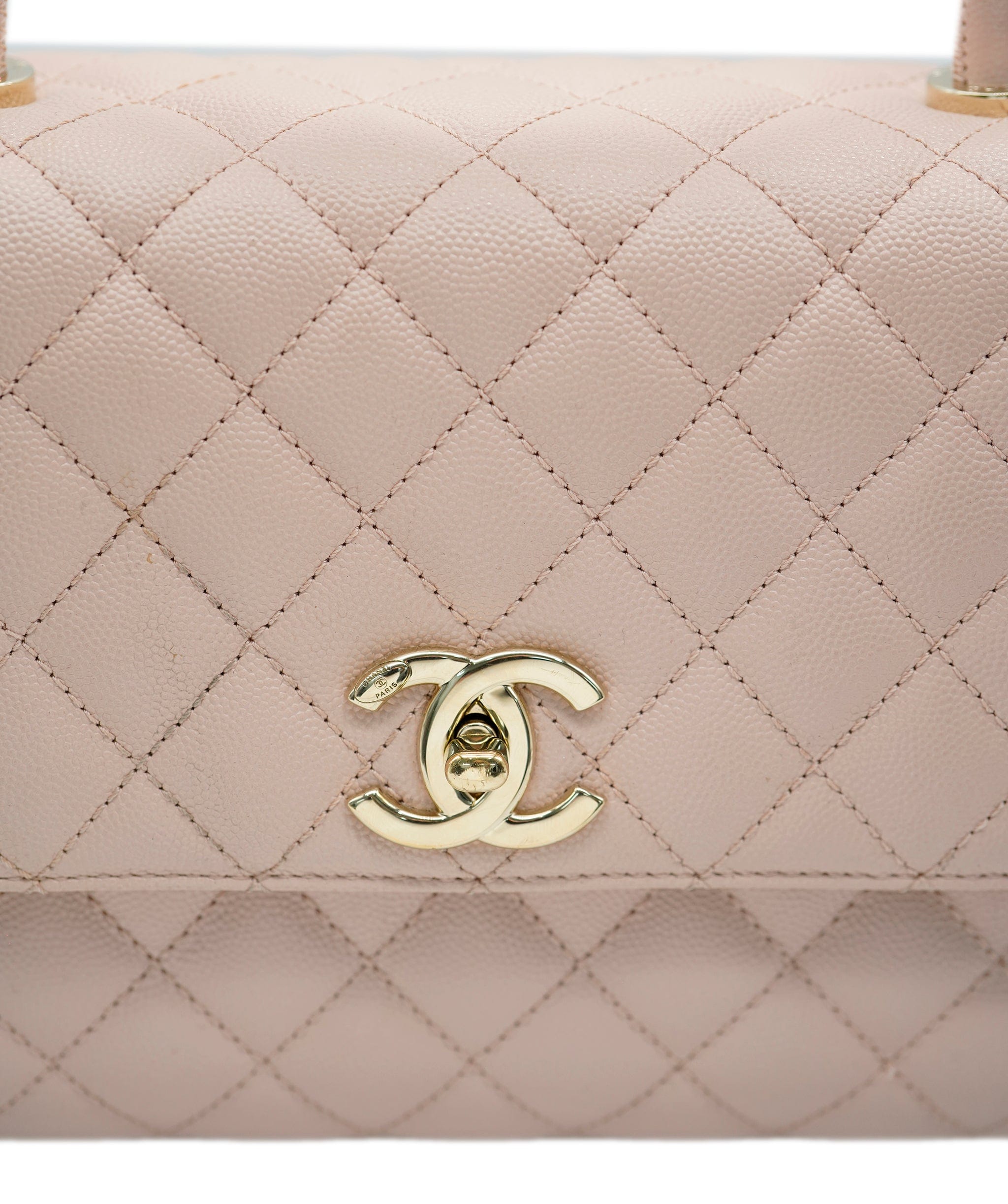 Chanel Chanel dusty pink caviar coco top handle with GHW - AJL0088