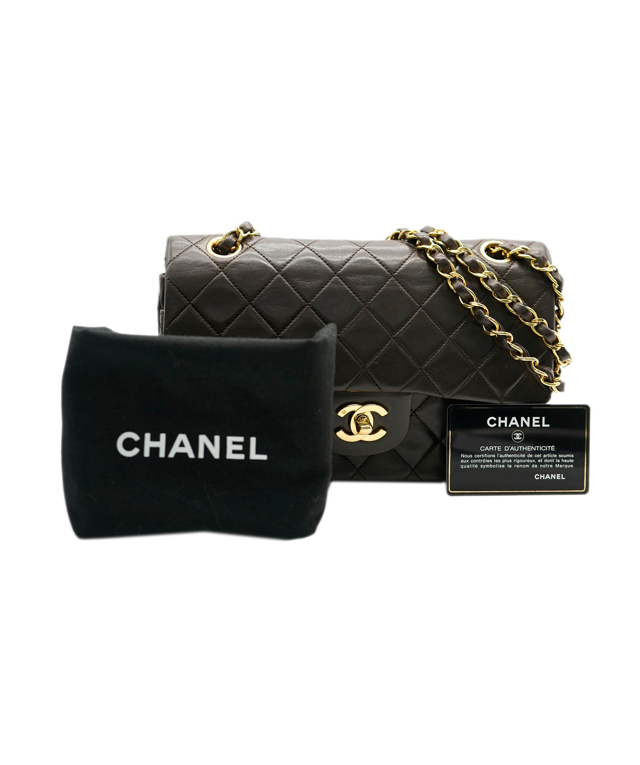 Chanel CHANEL FLAP BROWN  90179990 ASC1780