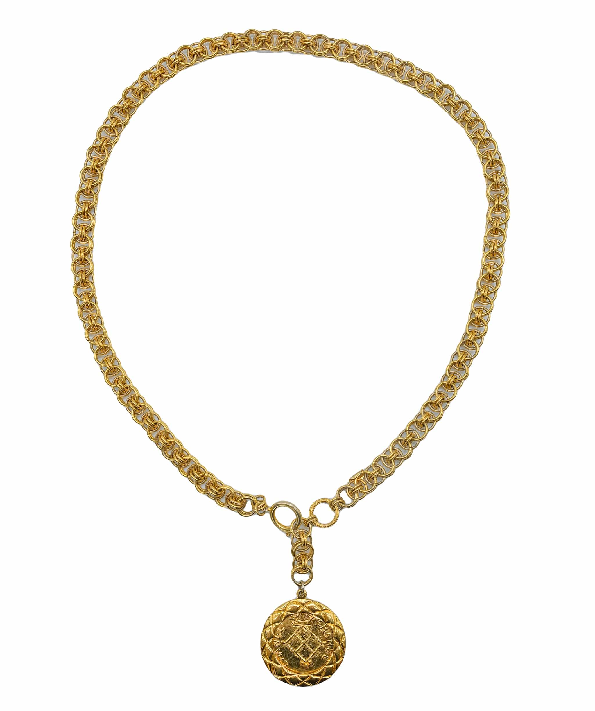 Chanel Chanel Gold Big Medal Neck Gold ASC5264