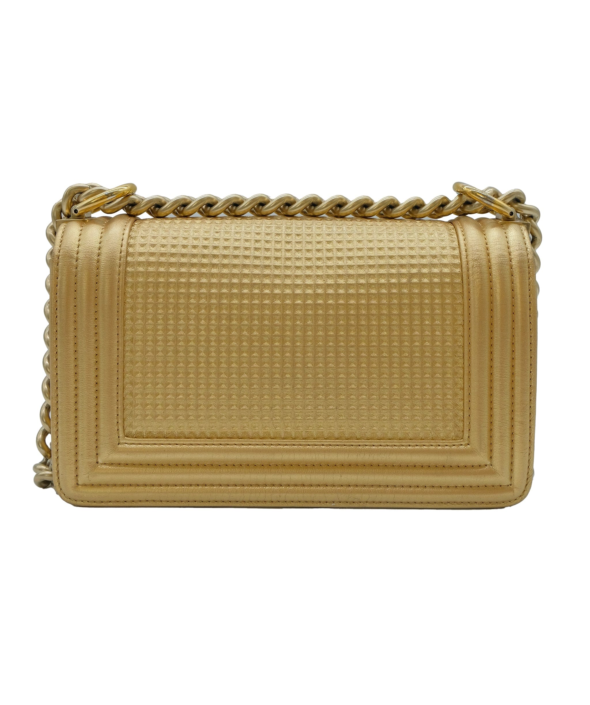 Chanel Chanel Gold Leather Boy Flap Bag Gold Leather ASC5252