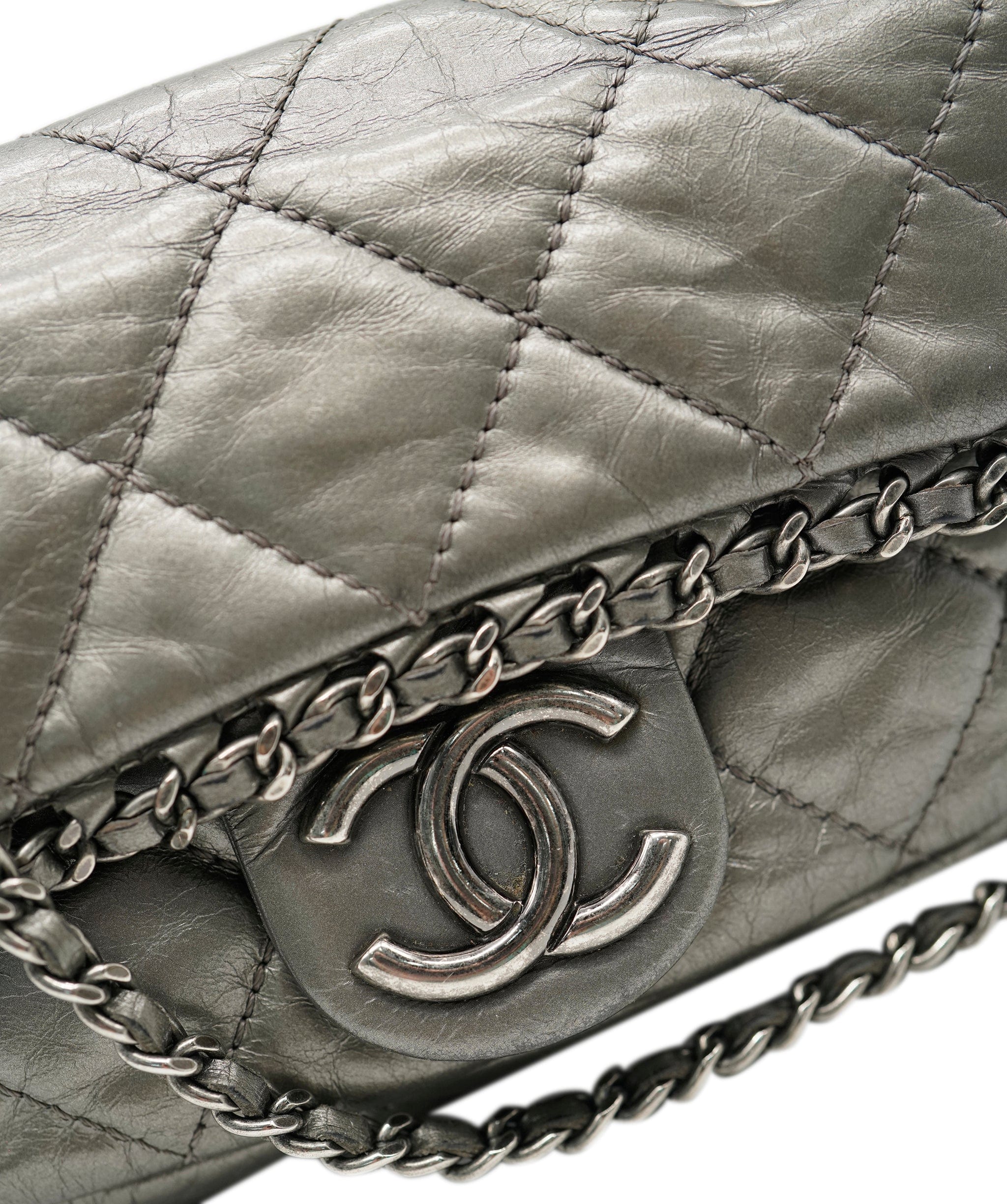 Chanel Chanel Grey Quilted Mini Me Flap Bag ASC4303