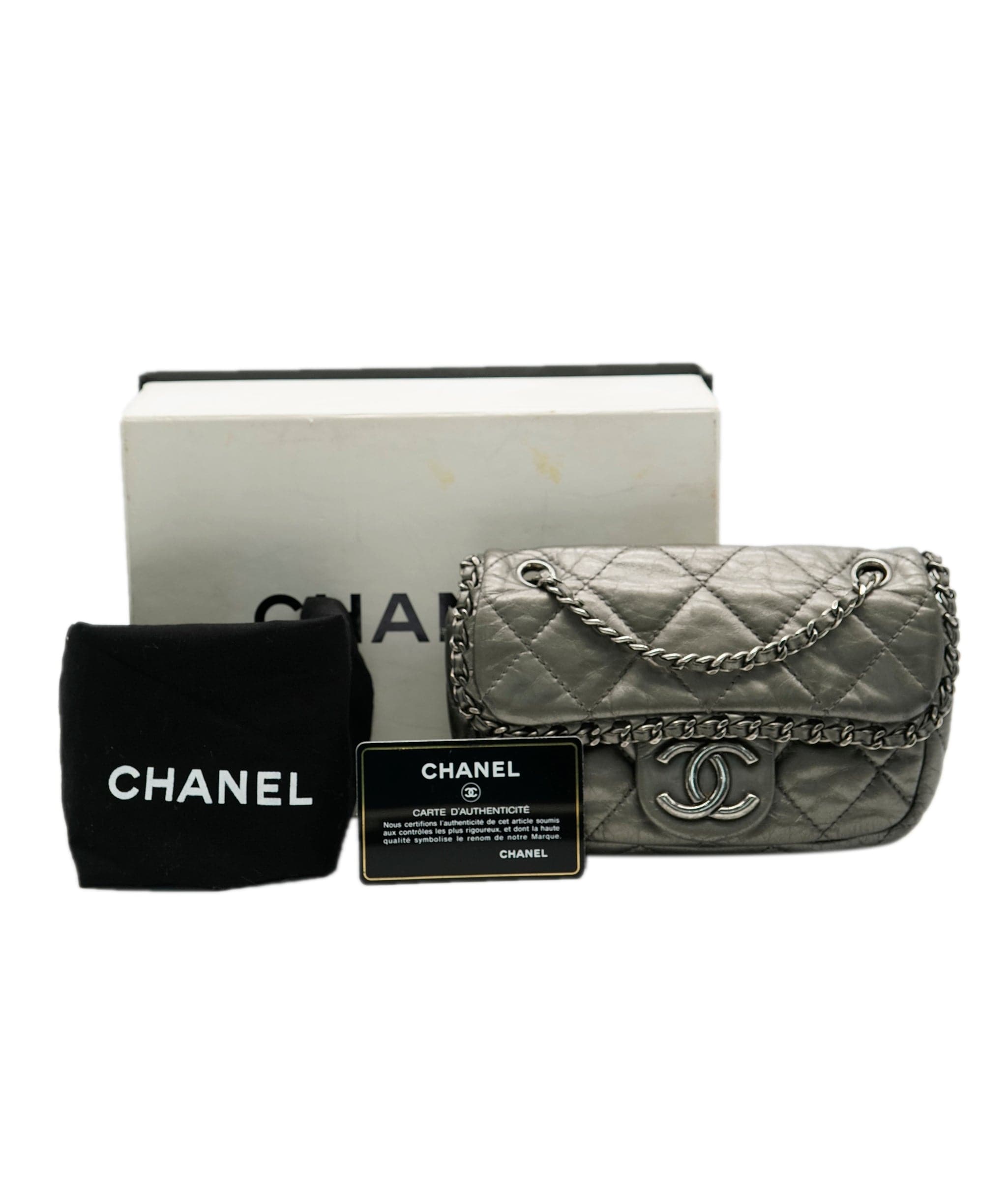 Chanel Chanel Grey Quilted Mini Me Flap Bag ASC4303