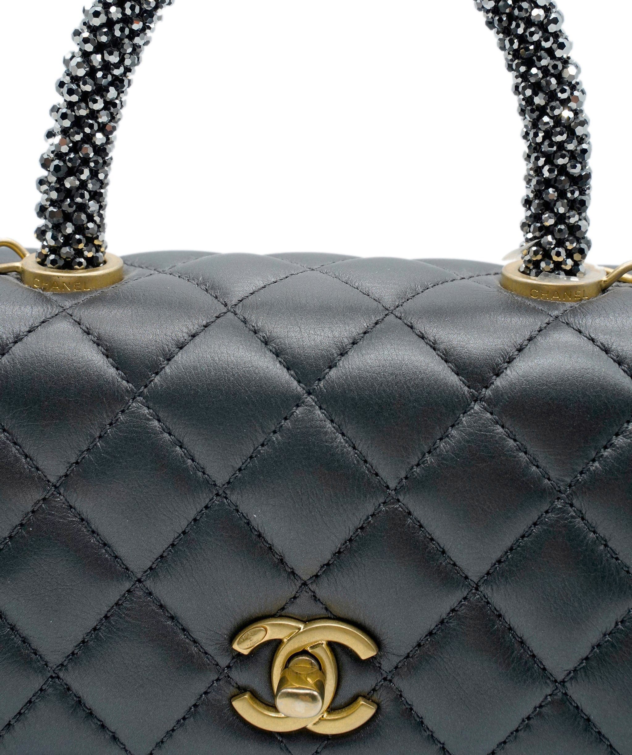 Chanel Chanel gunmetal rhinestone Coco Handle bag - AJC0272