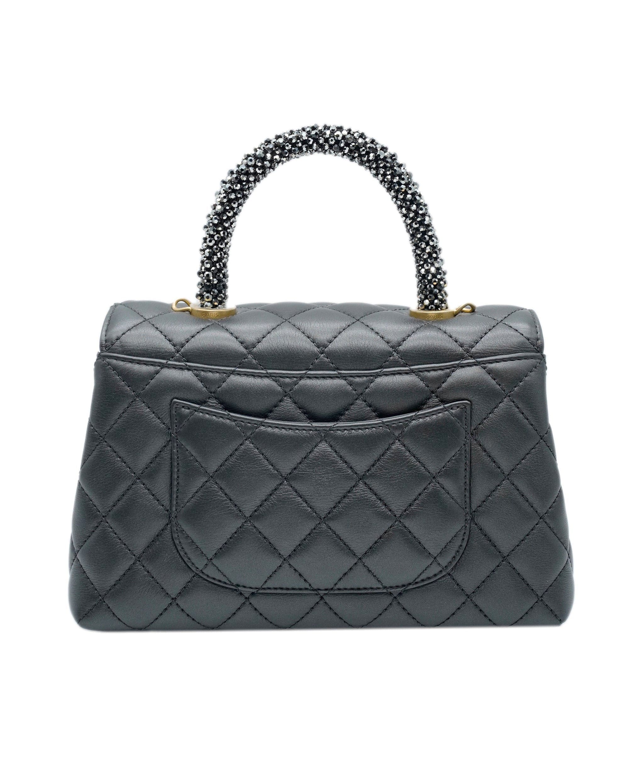 Chanel Chanel gunmetal rhinestone Coco Handle bag - AJC0272