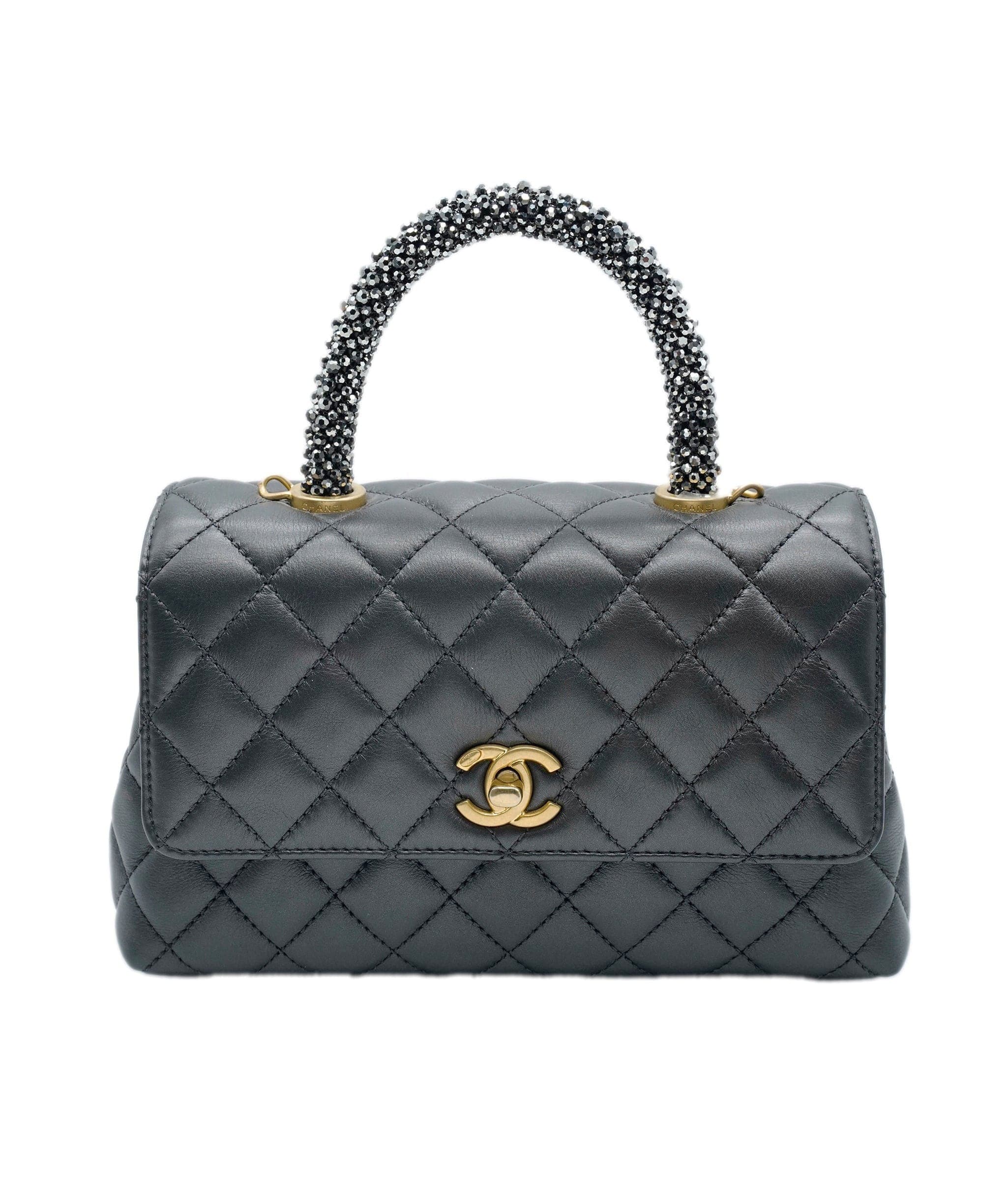 Chanel Chanel gunmetal rhinestone Coco Handle bag - AJC0272