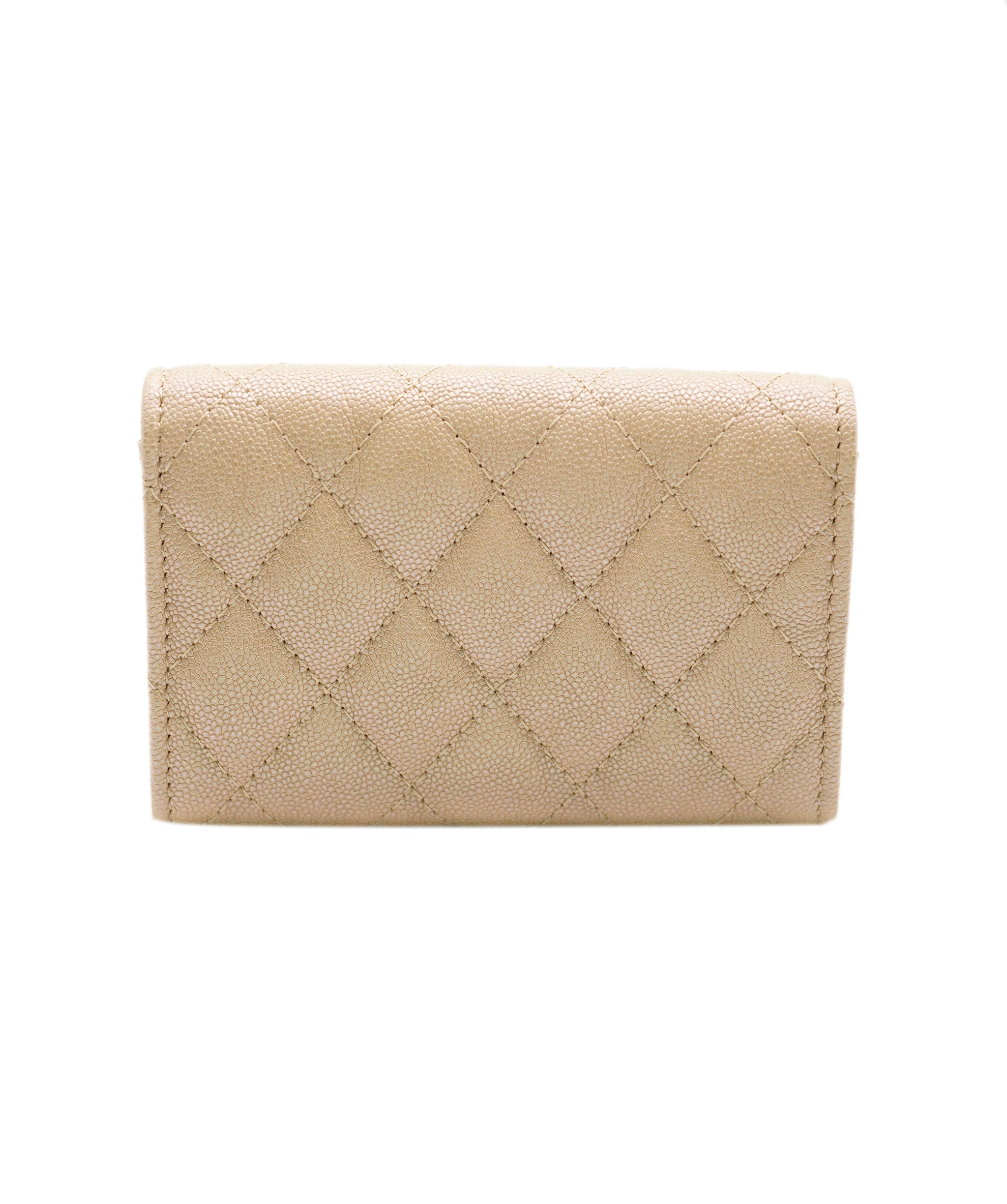 Chanel Chanel Iridescent Beige Caviar Flap Card Holder ASC4298