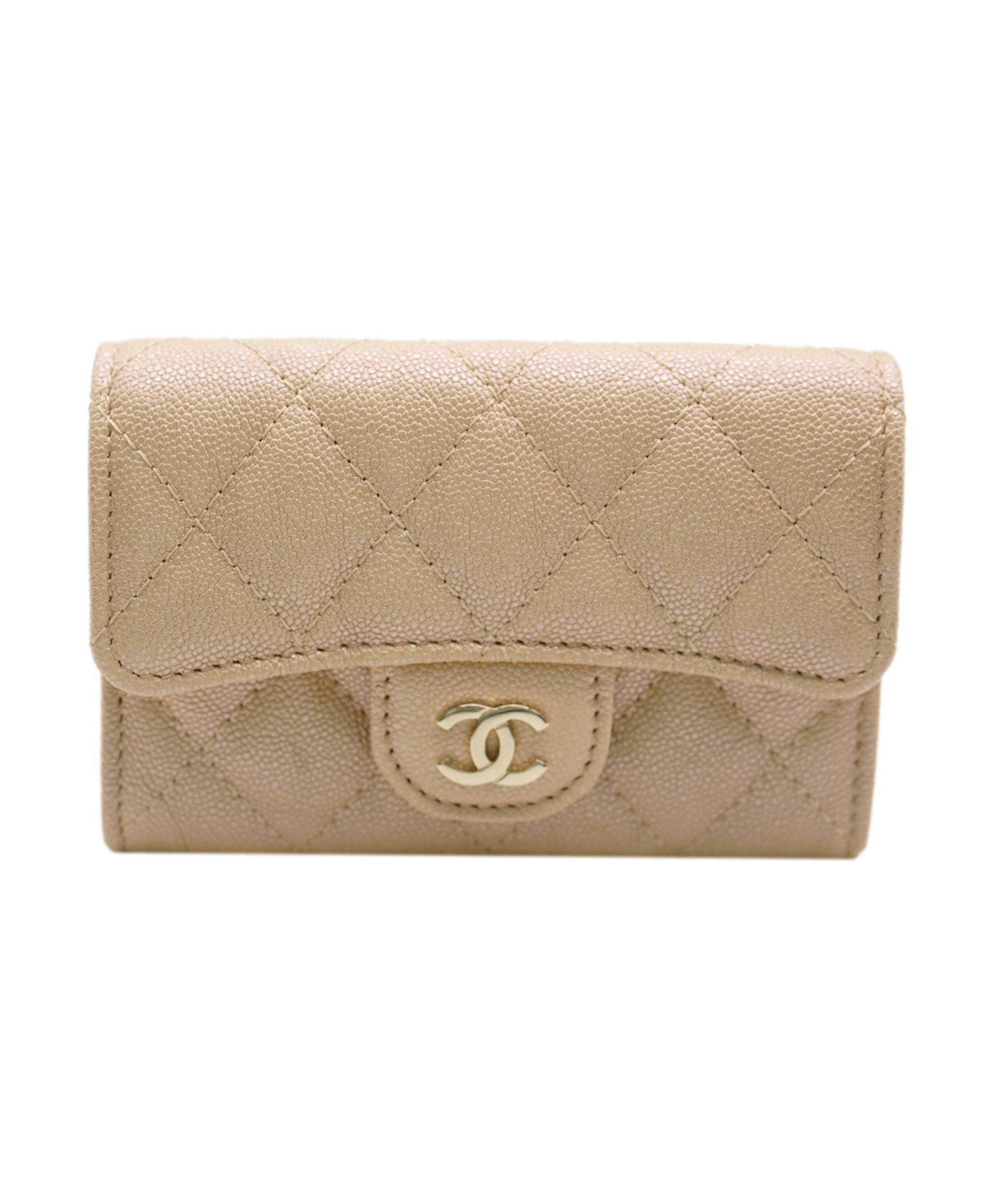 Chanel Chanel Iridescent Beige Caviar Flap Card Holder ASC4298