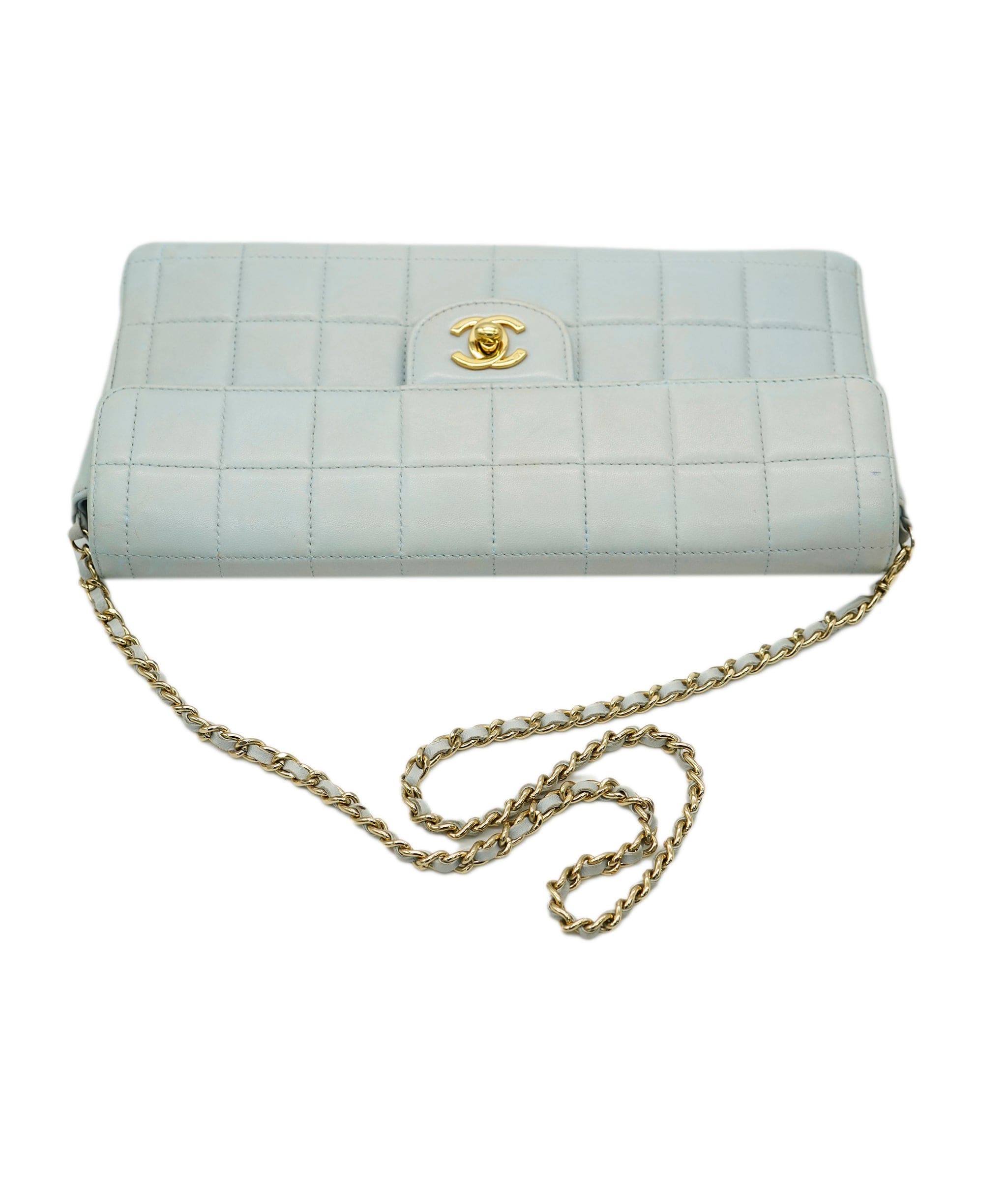 Chanel Chanel Lambskin East West Chocolate Bar Flap Icy Blue ALL0833