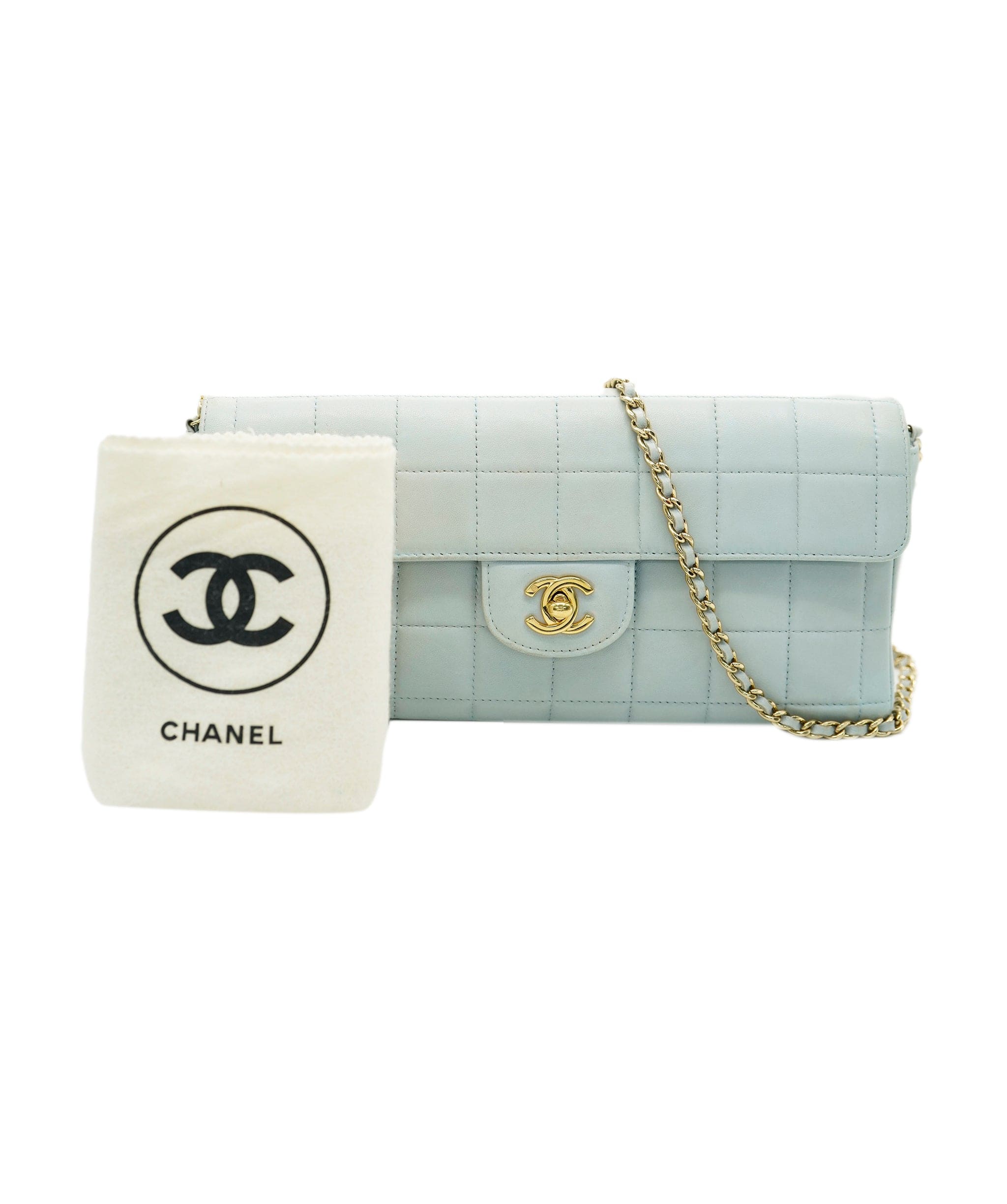 Chanel Chanel Lambskin East West Chocolate Bar Flap Icy Blue ALL0833