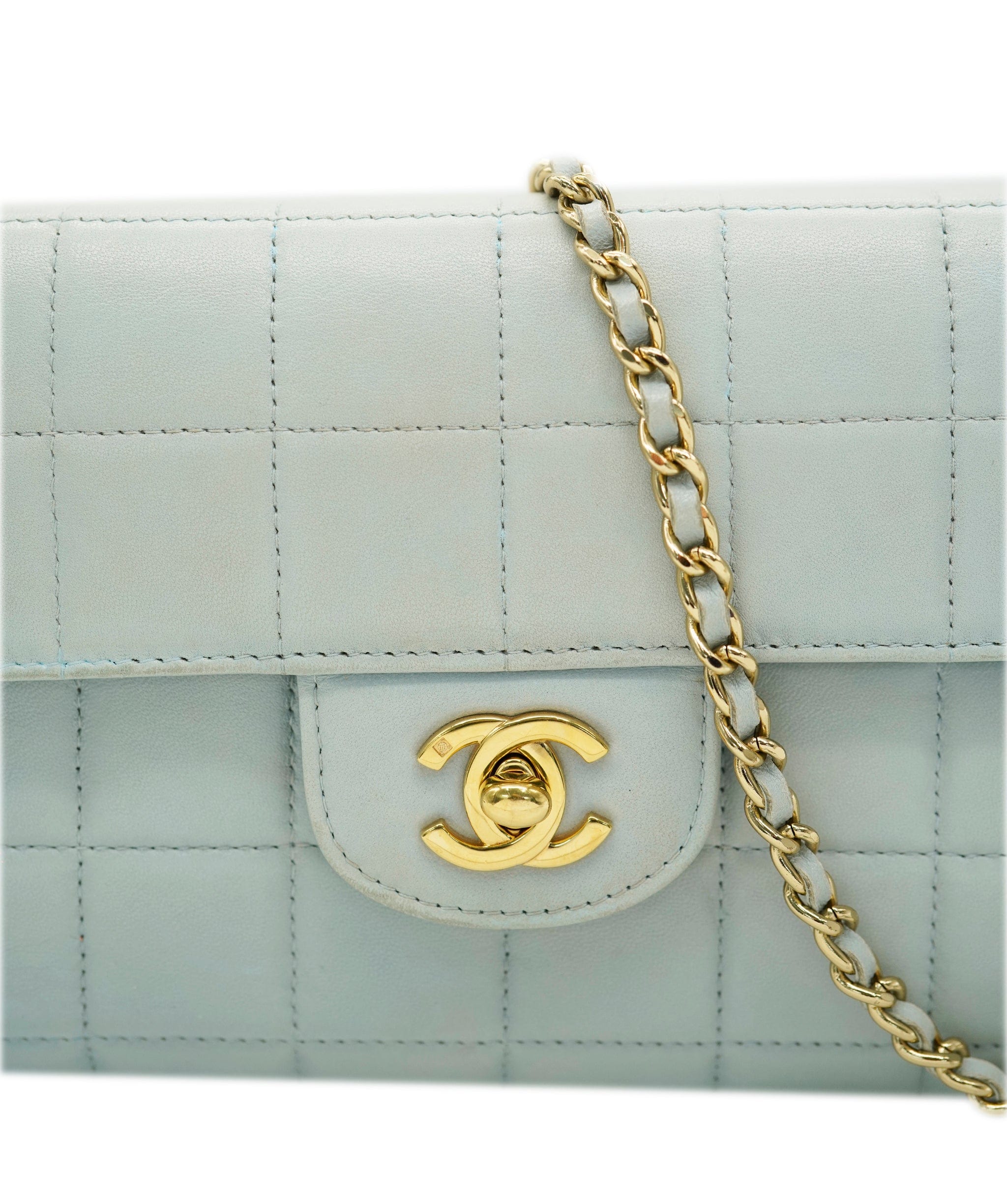 Chanel Chanel Lambskin East West Chocolate Bar Flap Icy Blue ALL0833