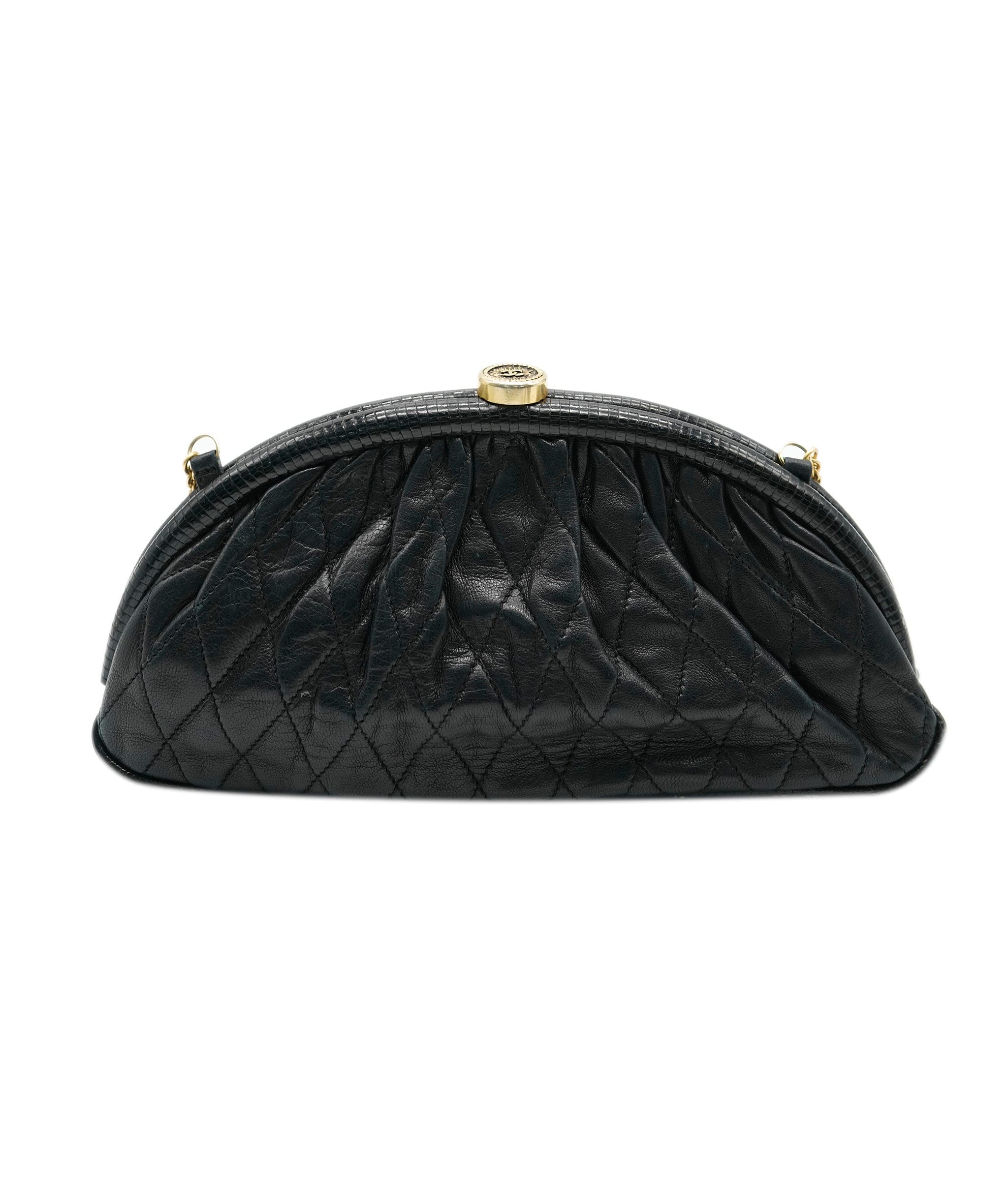 Chanel Chanel Lizard Black Purse ALC1075