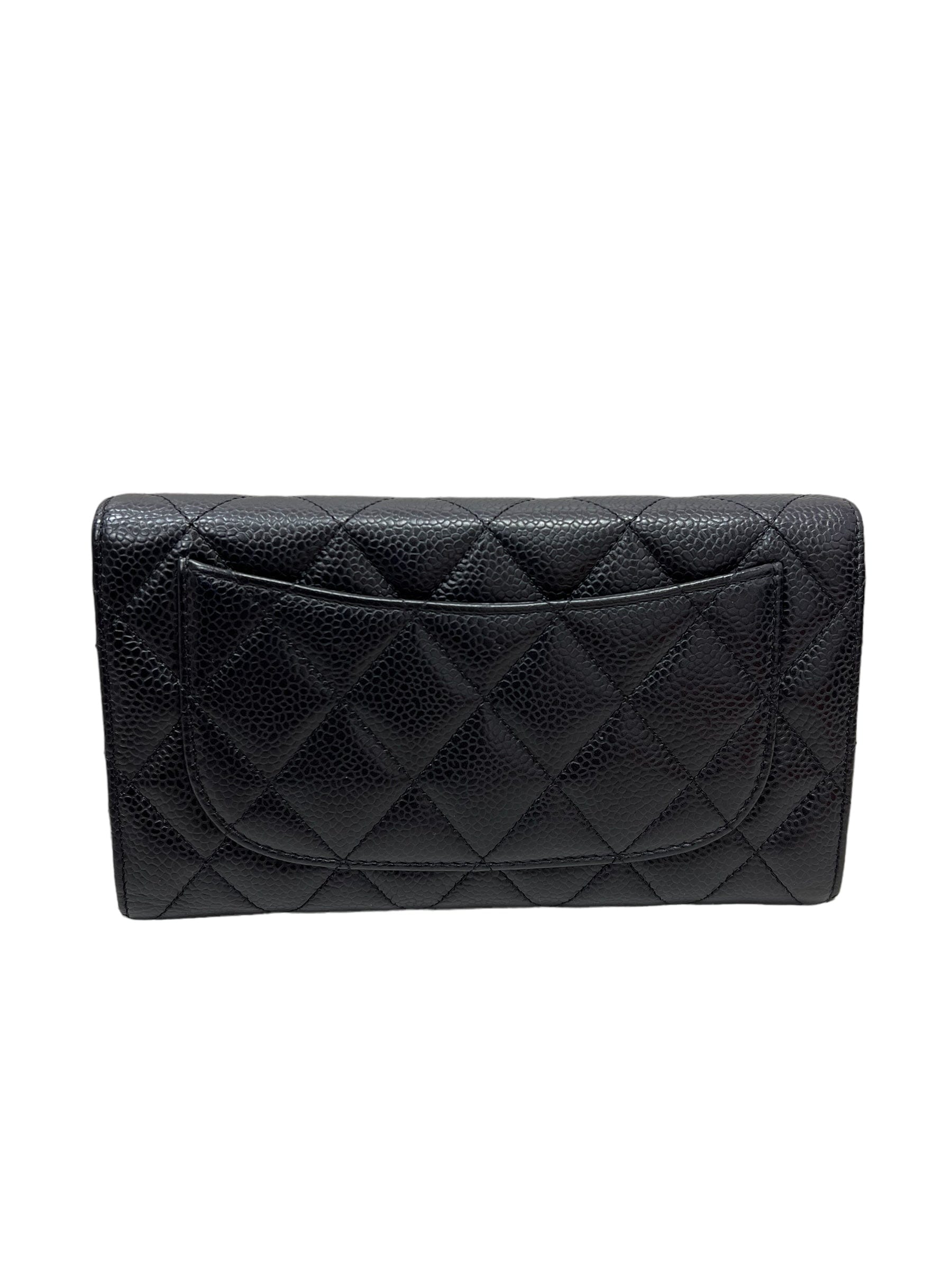 Chanel Chanel Long Wallet Black Caviar GHW #21 SYC1173