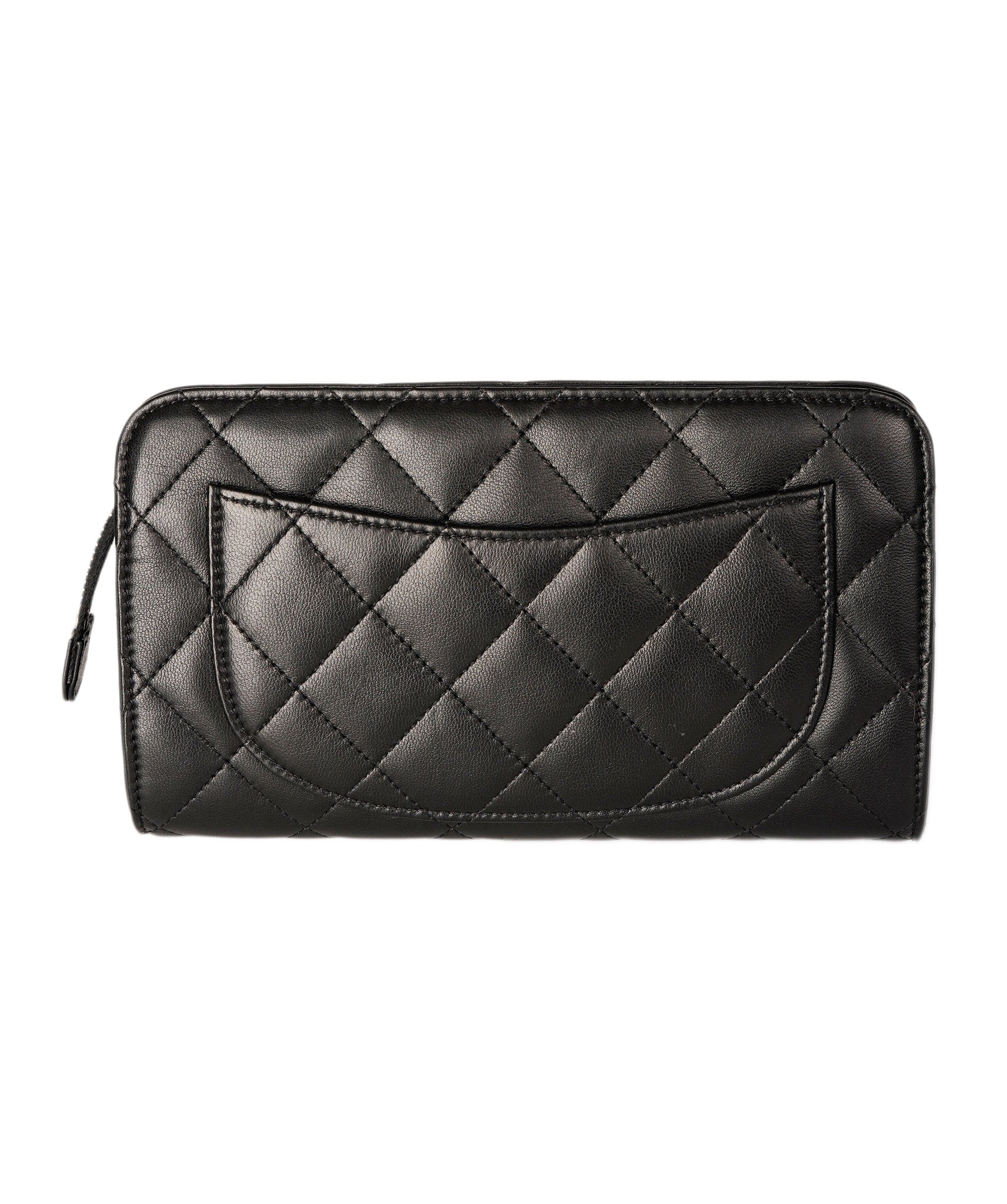 Chanel Chanel Matelasse Lambskin Black Pouch - DBXS1763