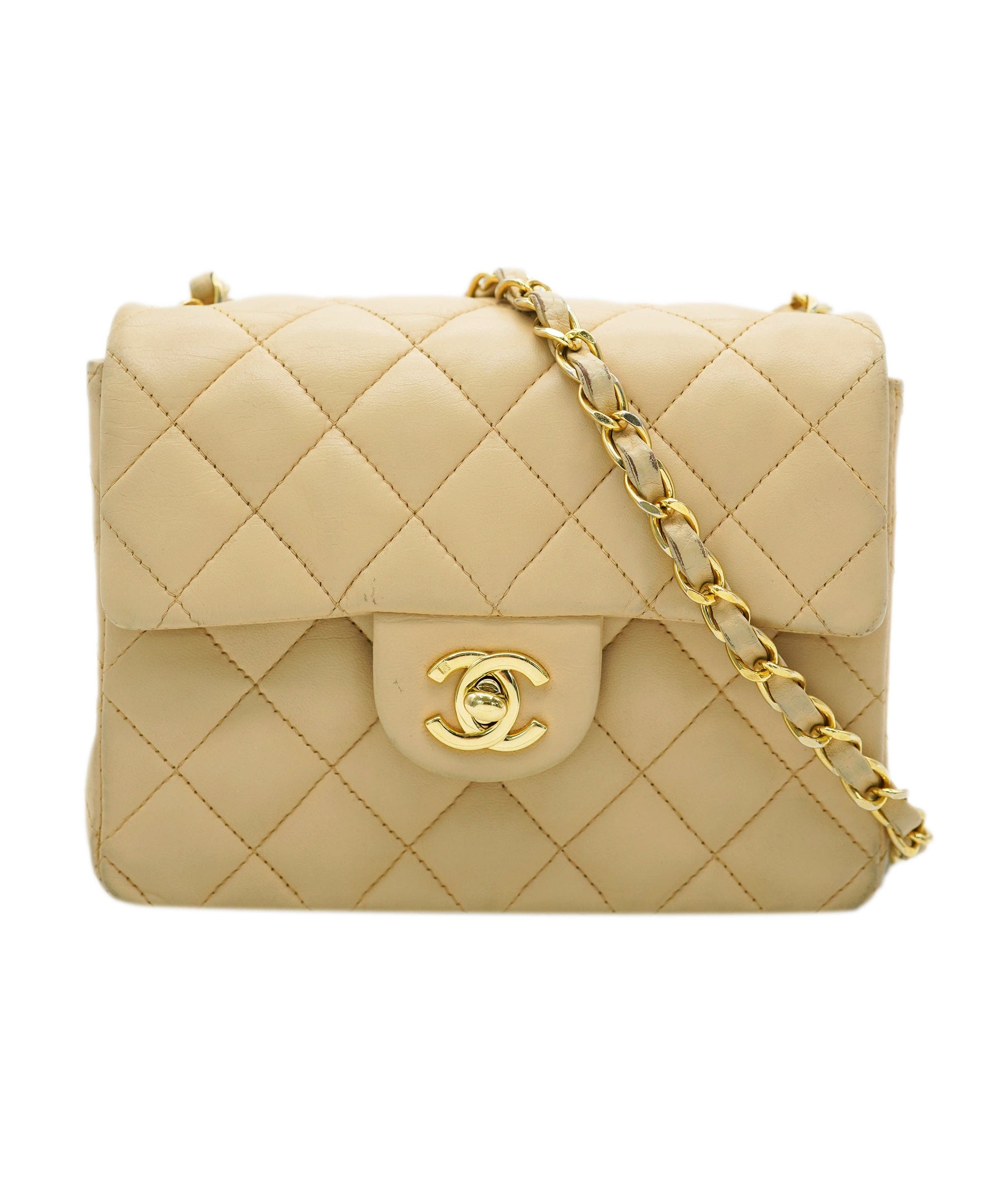 Chanel Chanel Mini Classic Flap Beige GHW REC1728