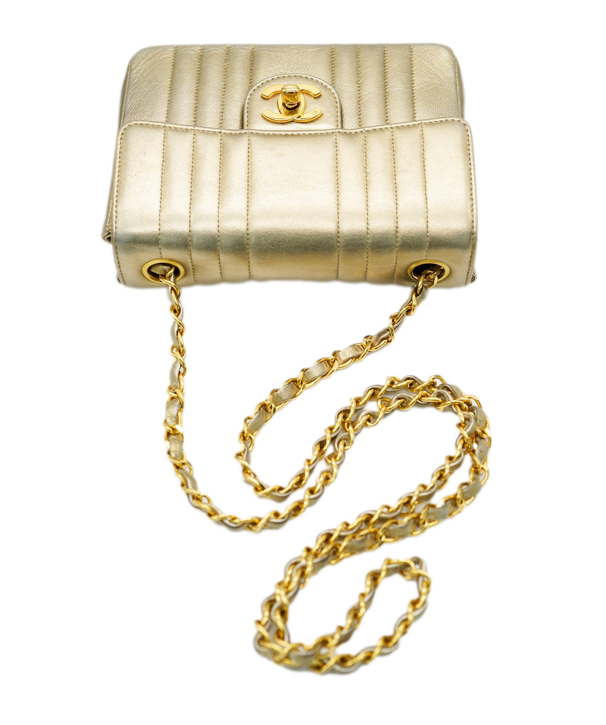 Chanel Chanel mini gold mademoiselle bag - comes full set  - AJC0717