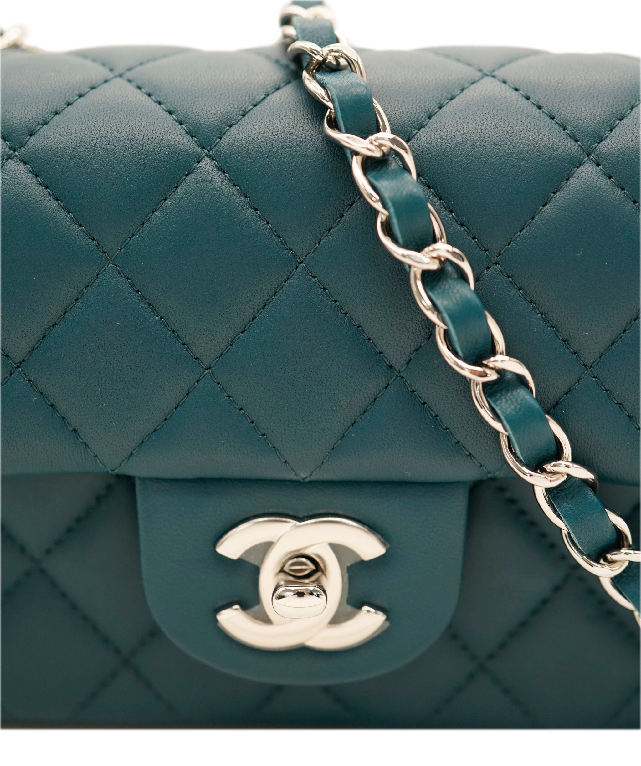 Chanel Chanel Mini Green Rectangle With Silver Hardware ALC1868