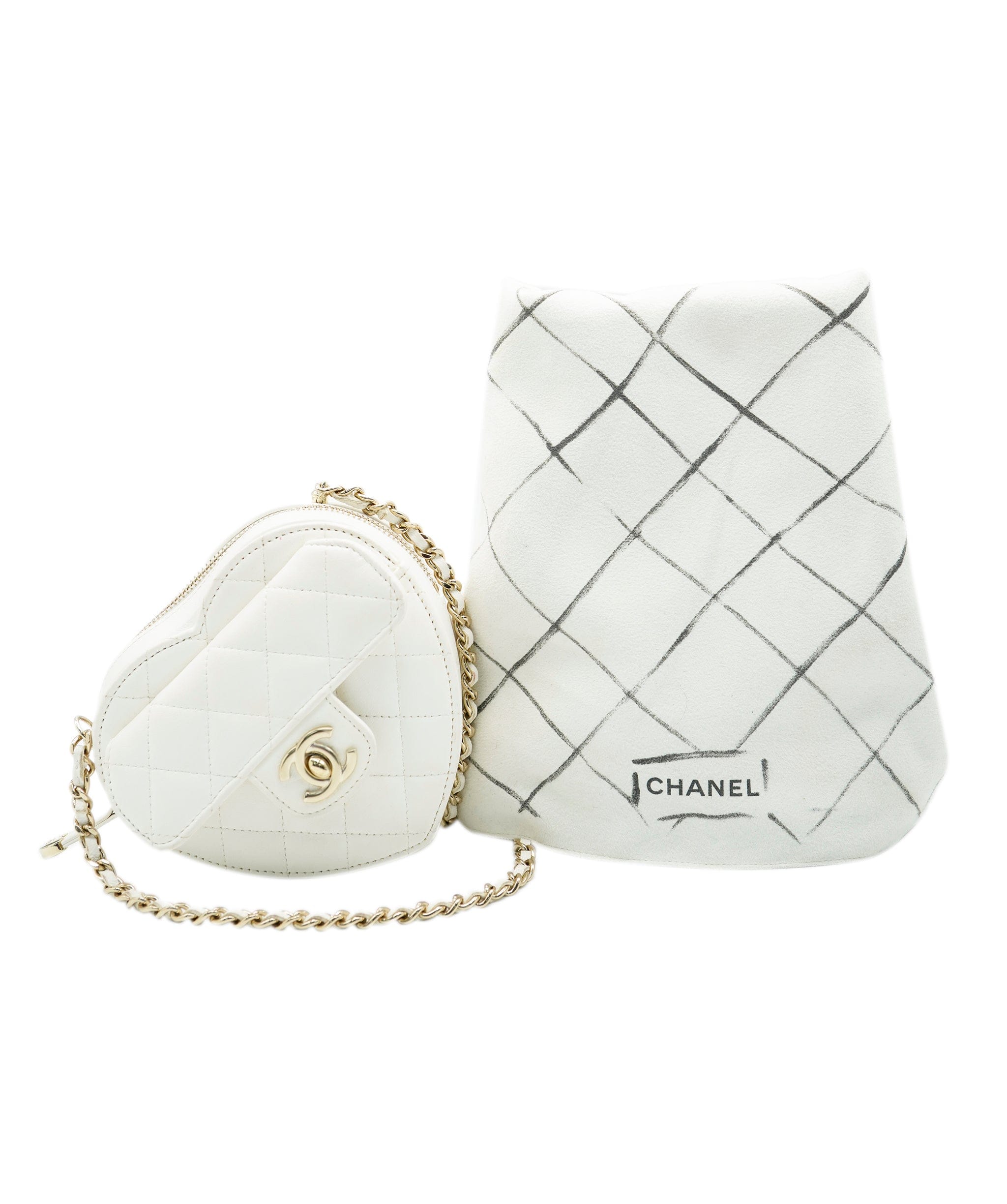 Chanel Chanel mini heart bag white lambskin AVC1299