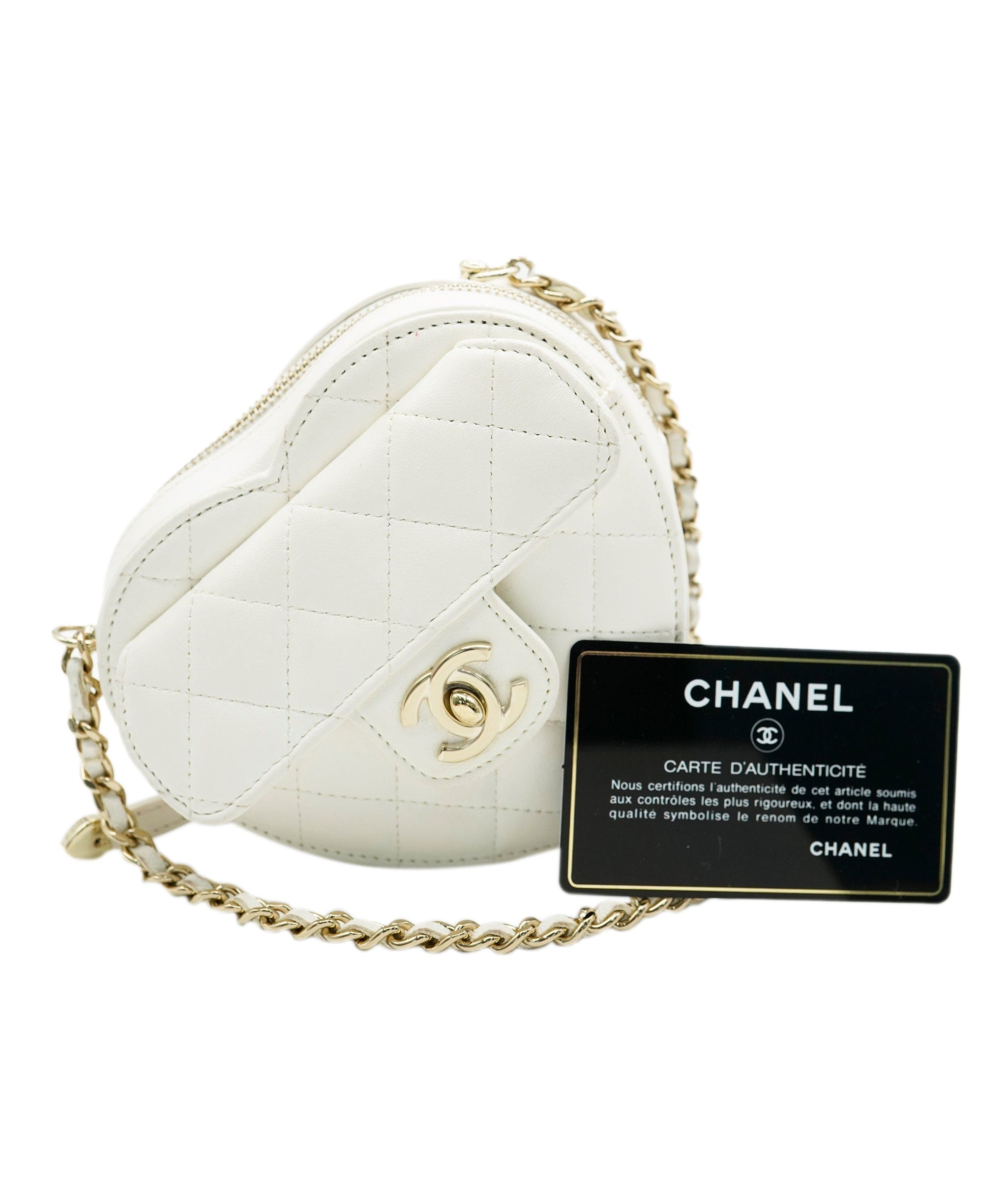 Chanel Chanel mini heart bag white lambskin AVC1299