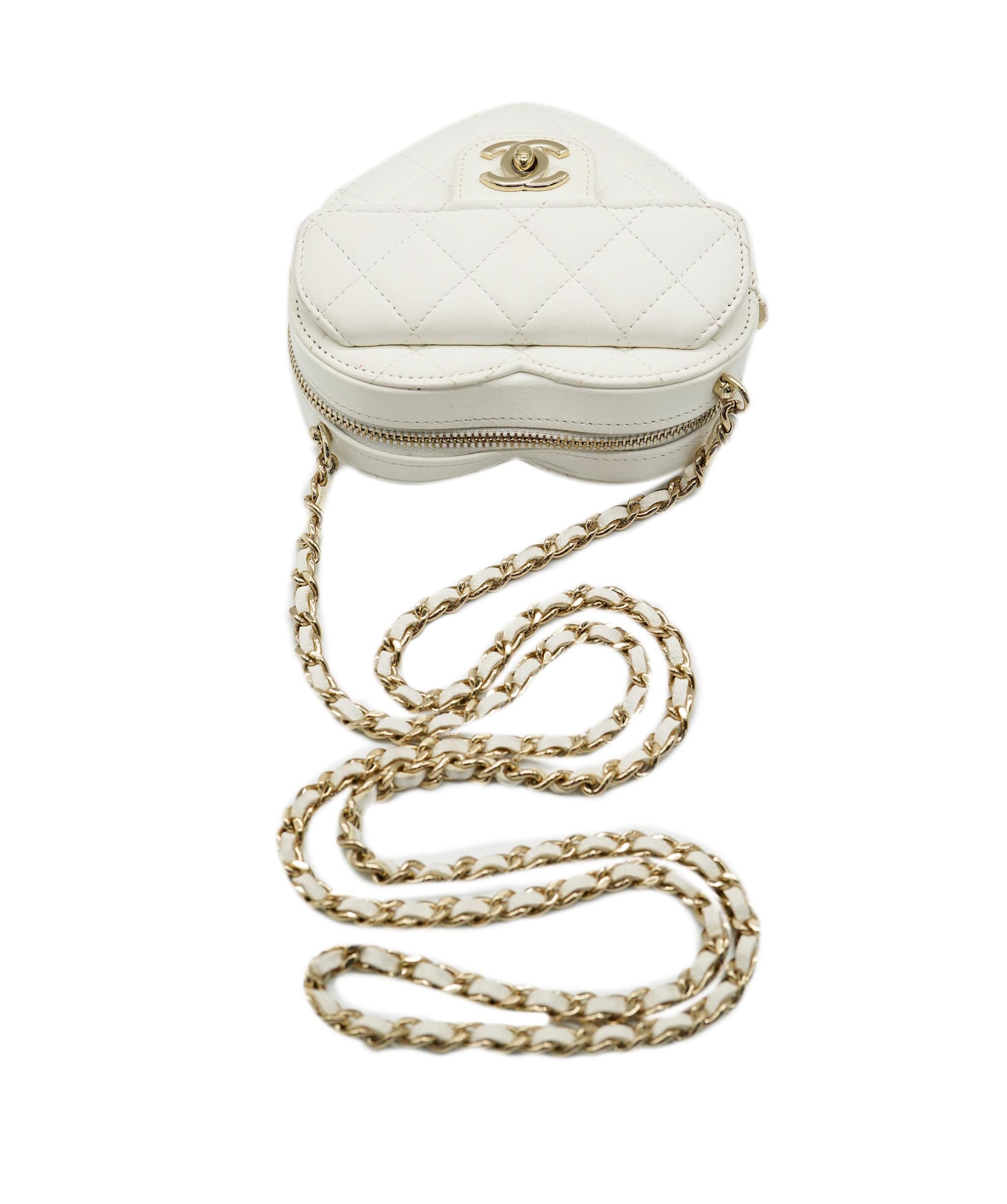 Chanel Chanel mini heart bag white lambskin AVC1299