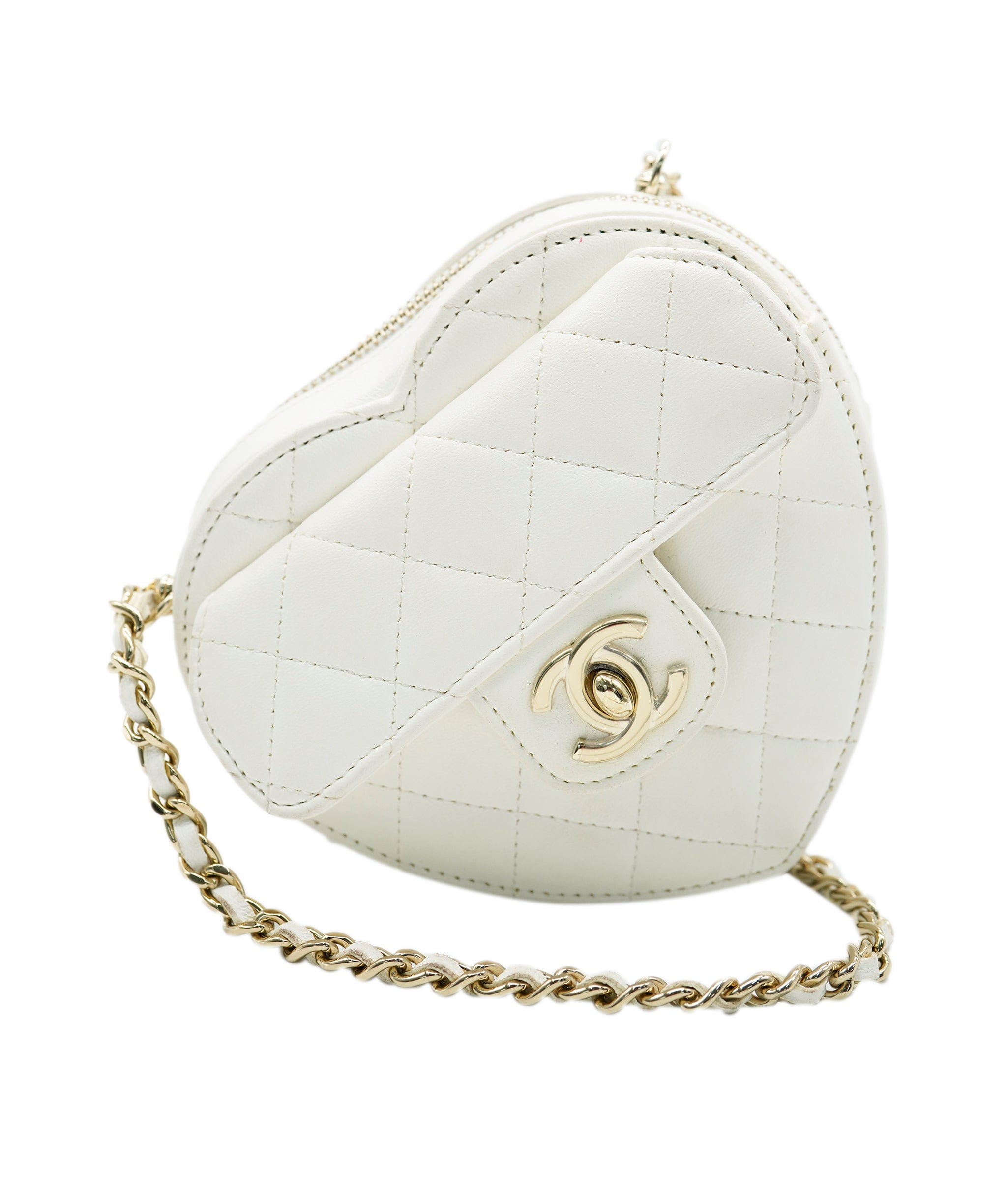 Chanel Chanel mini heart bag white lambskin AVC1299