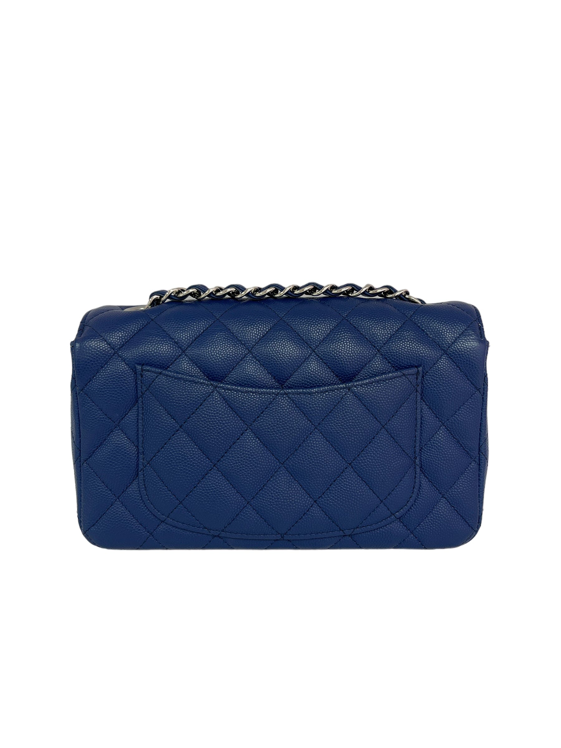 Chanel Chanel Mini Rectangle Blue Caviar SHW #25 SKC1328