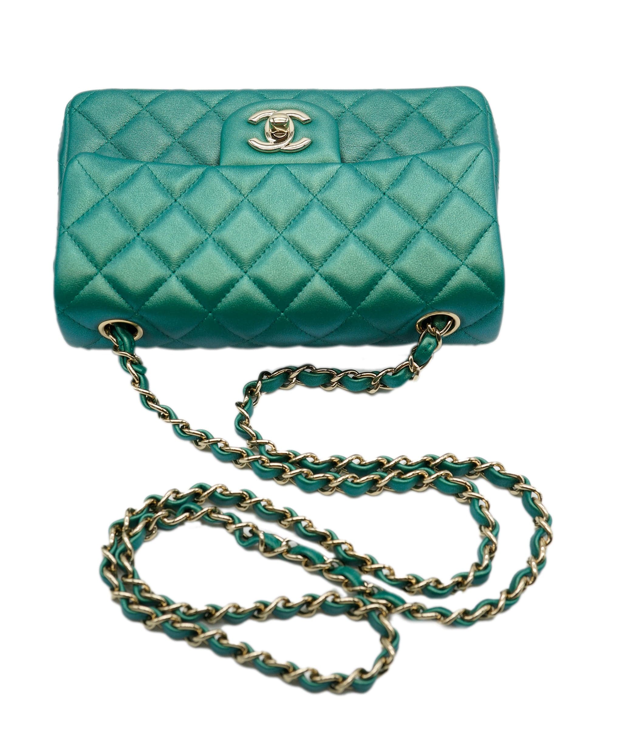 Chanel Chanel Mini Rectangle Dark Green Crossbody  ALC1256