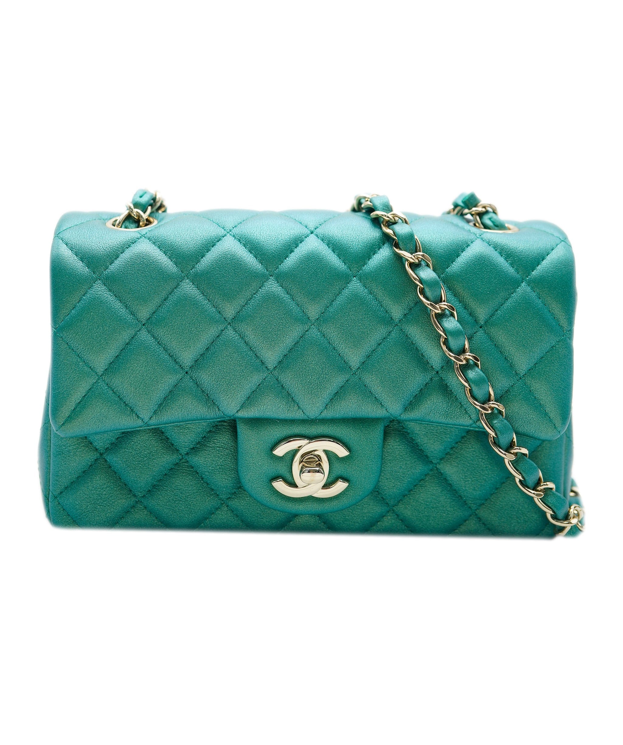 Chanel Chanel Mini Rectangle Dark Green Crossbody  ALC1256