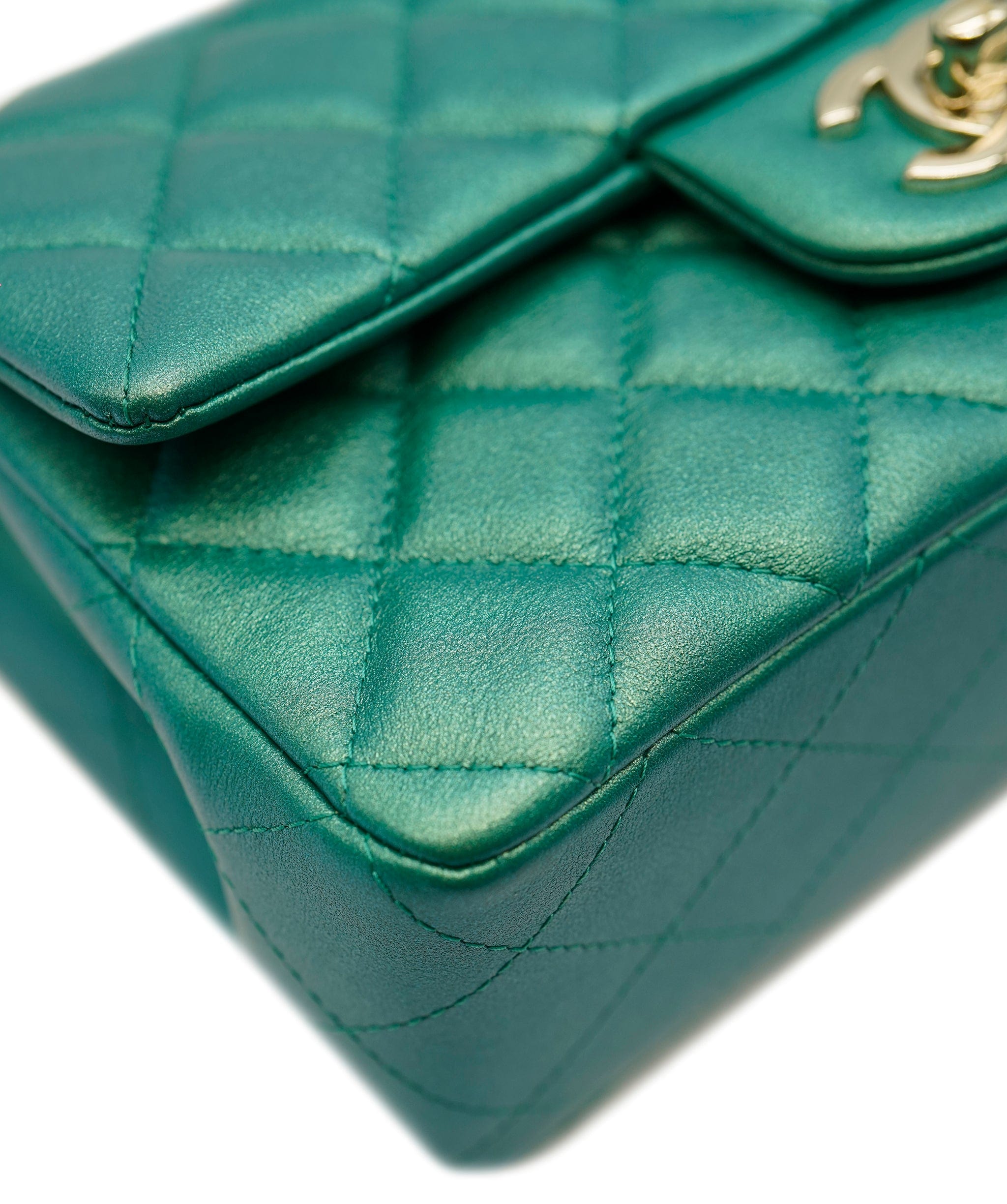 Chanel Chanel Mini Rectangle Dark Green Crossbody  ALC1256