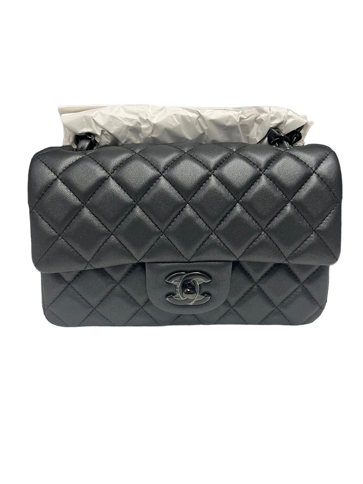 Chanel Chanel Mini Rectangle So Black Lambskin SKC1699