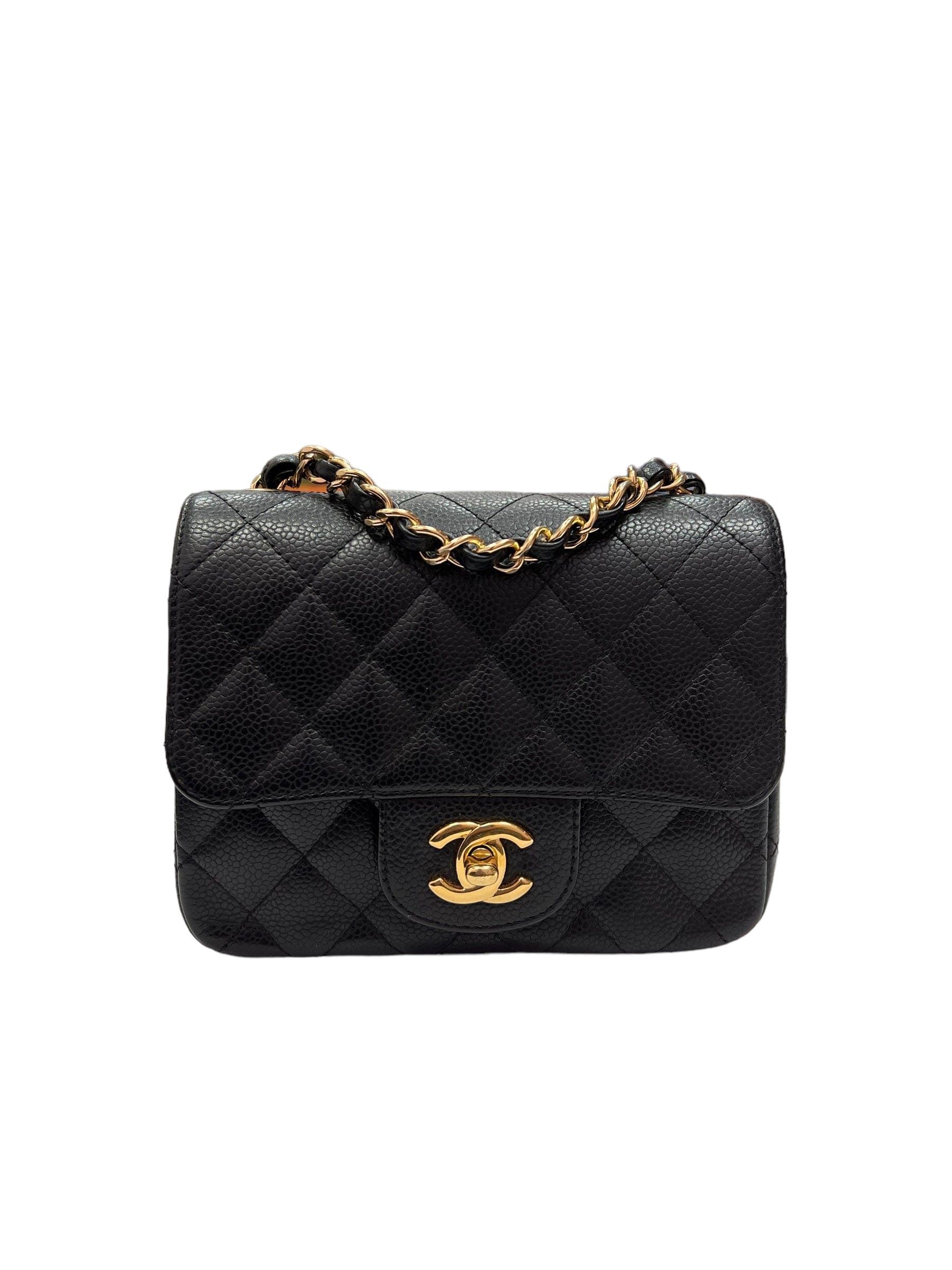 Chanel Chanel Mini Square Black Caviar GHW SKC1567