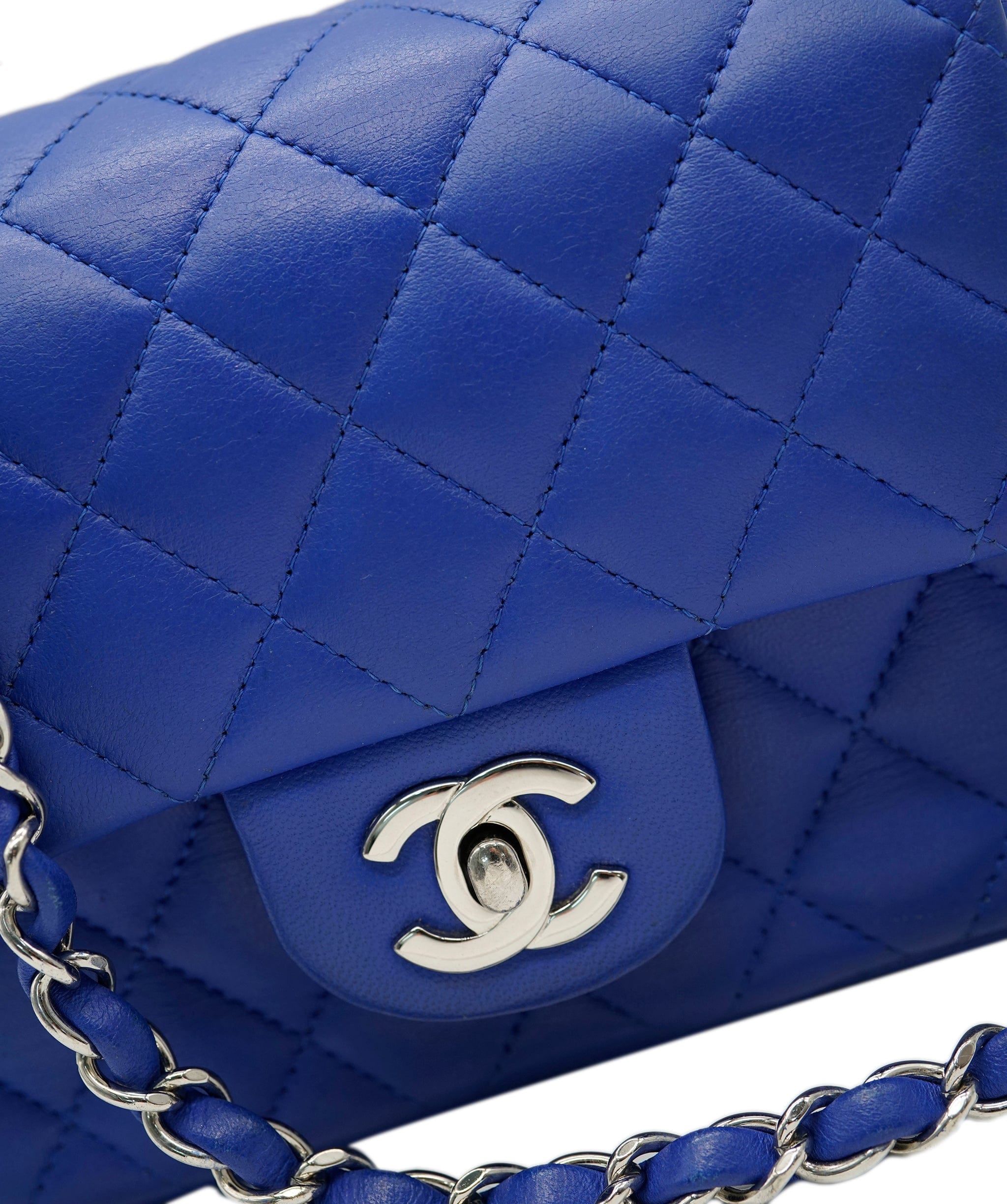 Chanel Chanel mini square timeless bag blue electric lambskin shw AVC1300