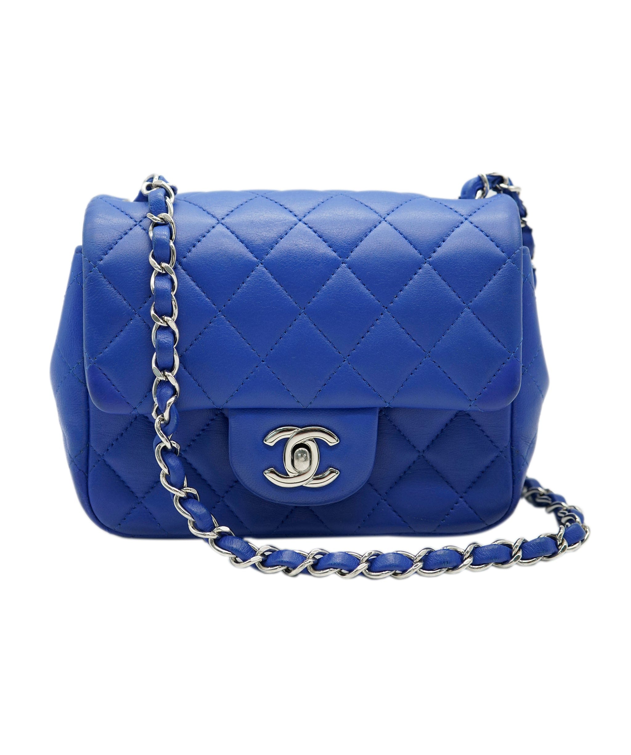 Chanel Chanel mini square timeless bag blue electric lambskin shw AVC1300