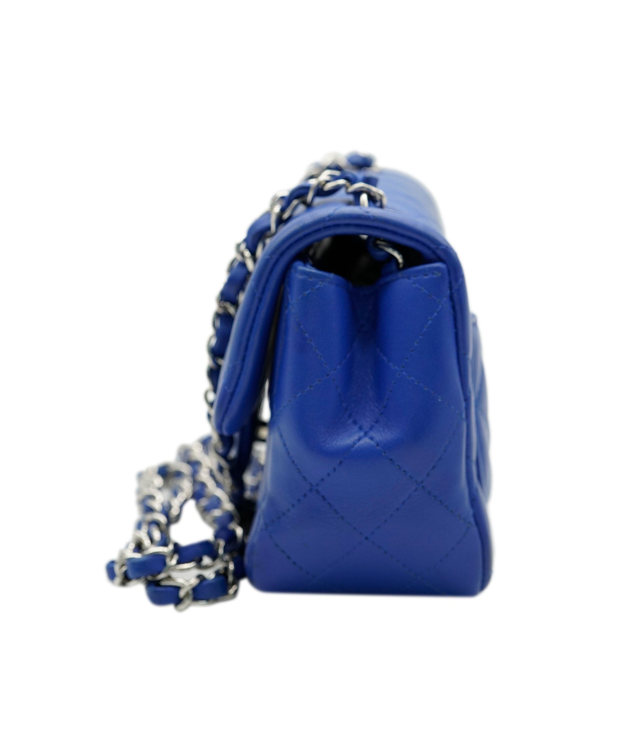 Chanel Chanel mini square timeless bag blue electric lambskin shw AVC1300