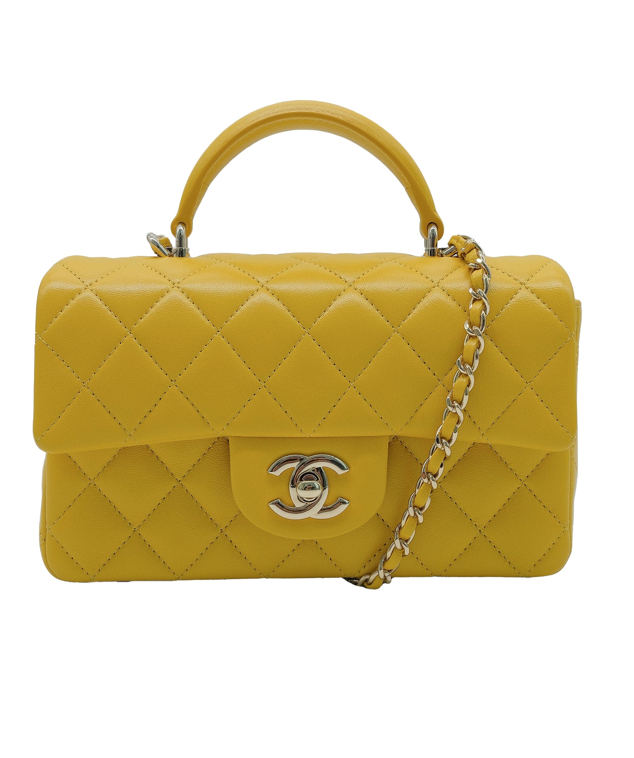 Chanel Chanel Mini Top Handle Yellow Flap RJL1948