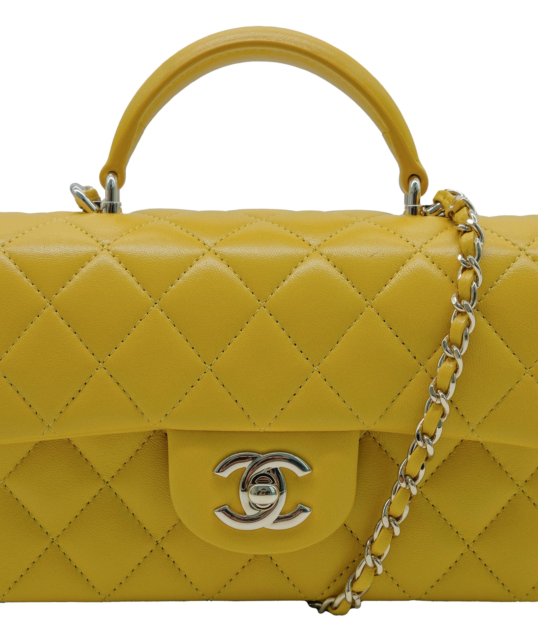 Chanel Chanel Mini Top Handle Yellow Flap RJL1948