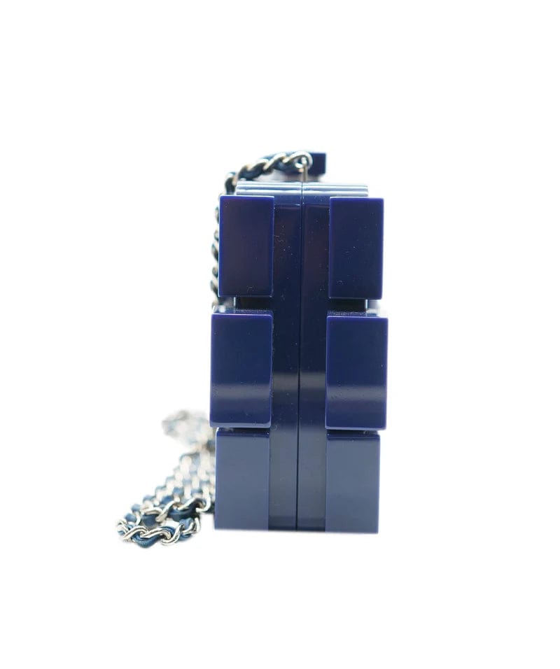 Chanel Chanel Navy Blue Plexiglass Boy Brick Lego Clutch - DXBS1469