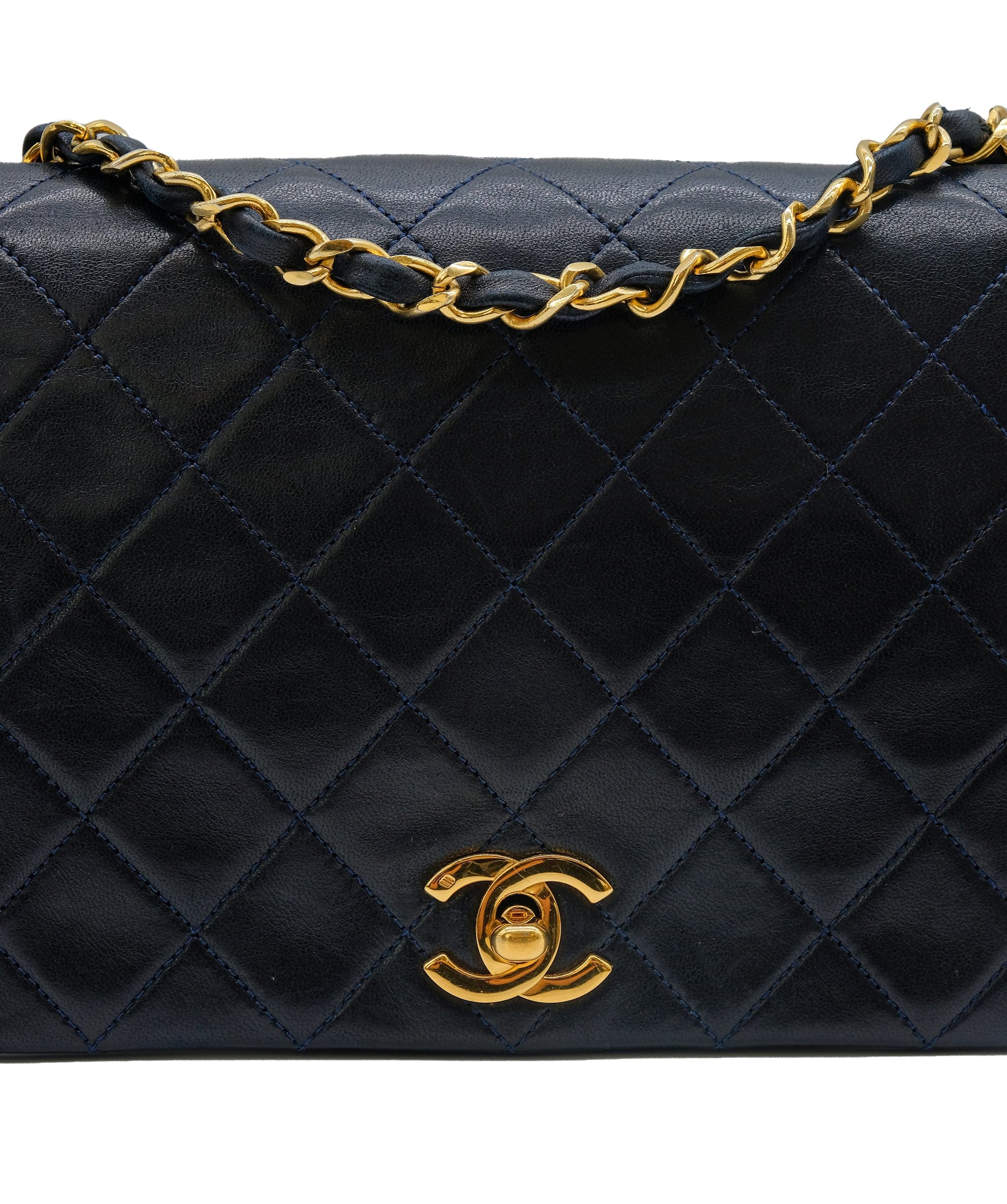 Chanel Chanel Navy Lambskin Full Flap Navy Lambskin ASC5275