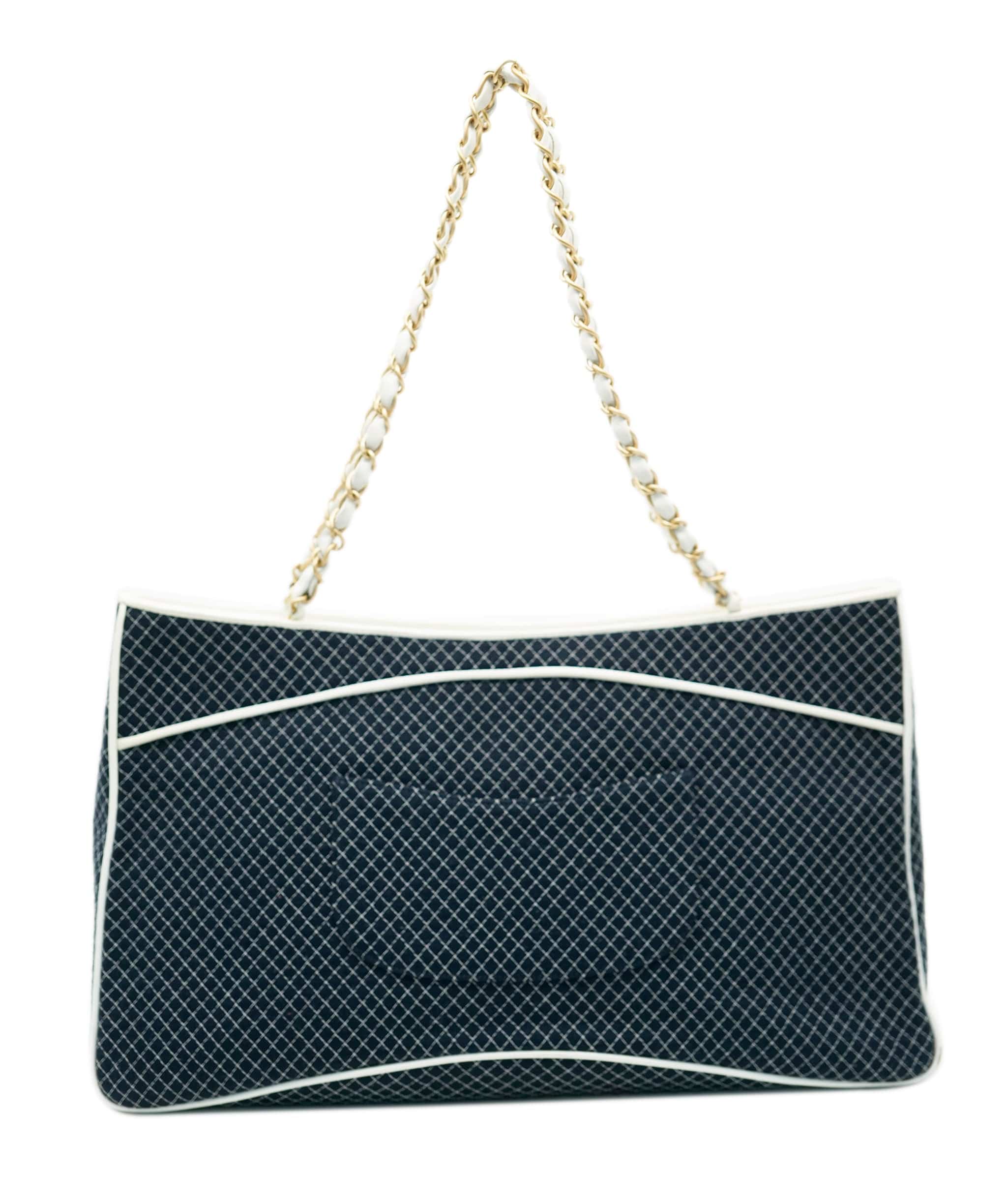 Chanel Chanel navy & white wild stitch canvas tote - AJC0768