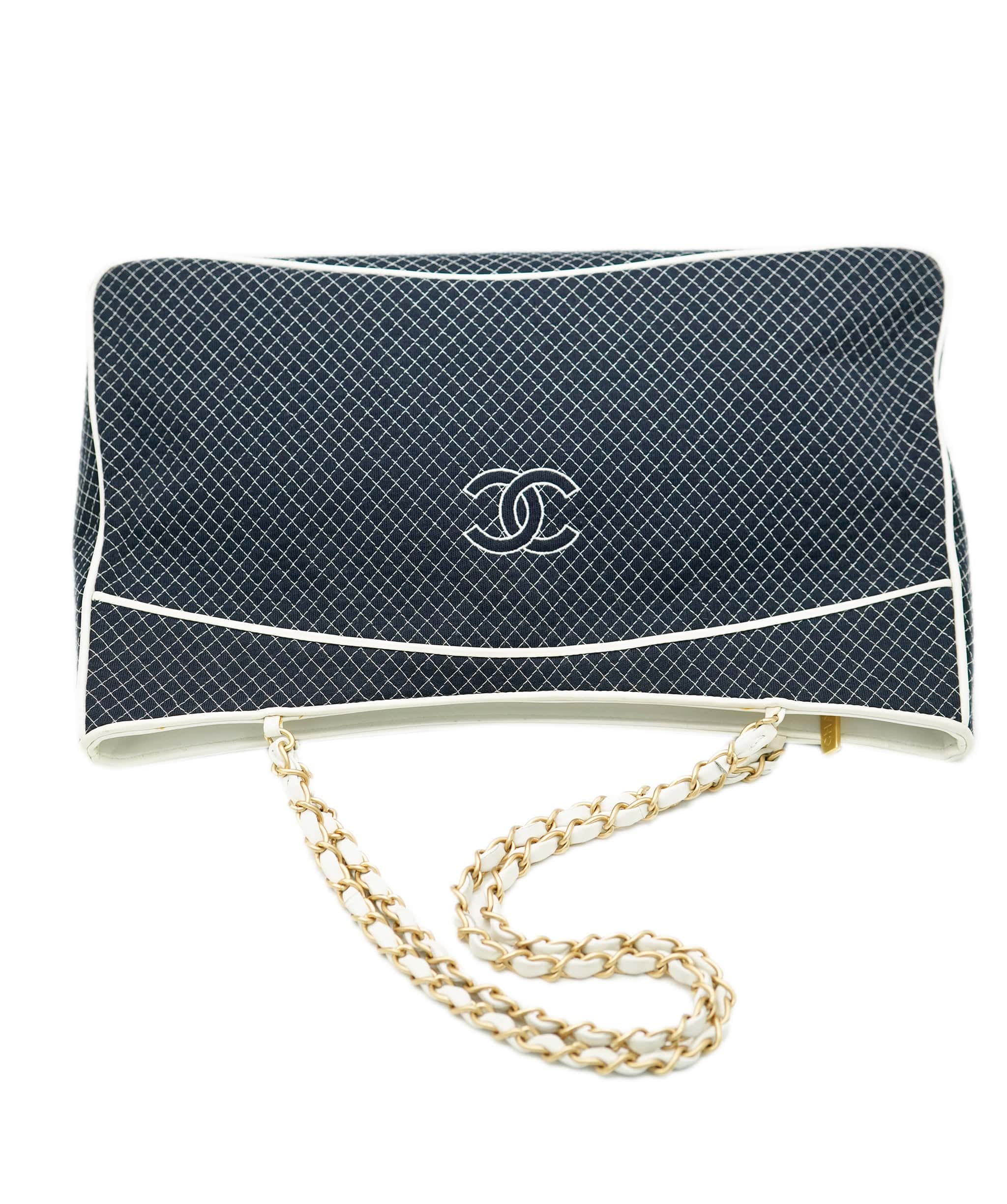 Chanel Chanel navy & white wild stitch canvas tote - AJC0768