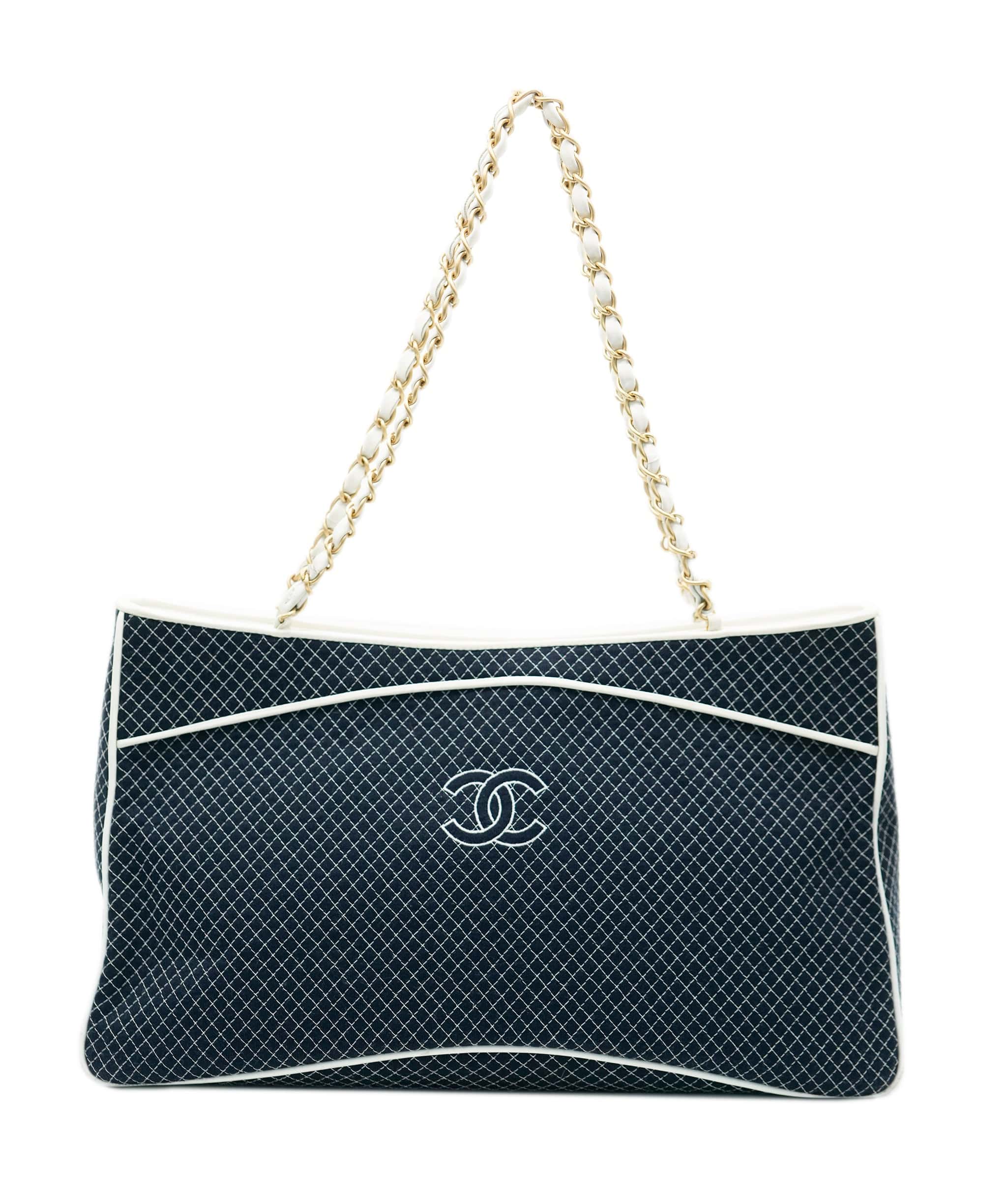 Chanel Chanel navy & white wild stitch canvas tote - AJC0768