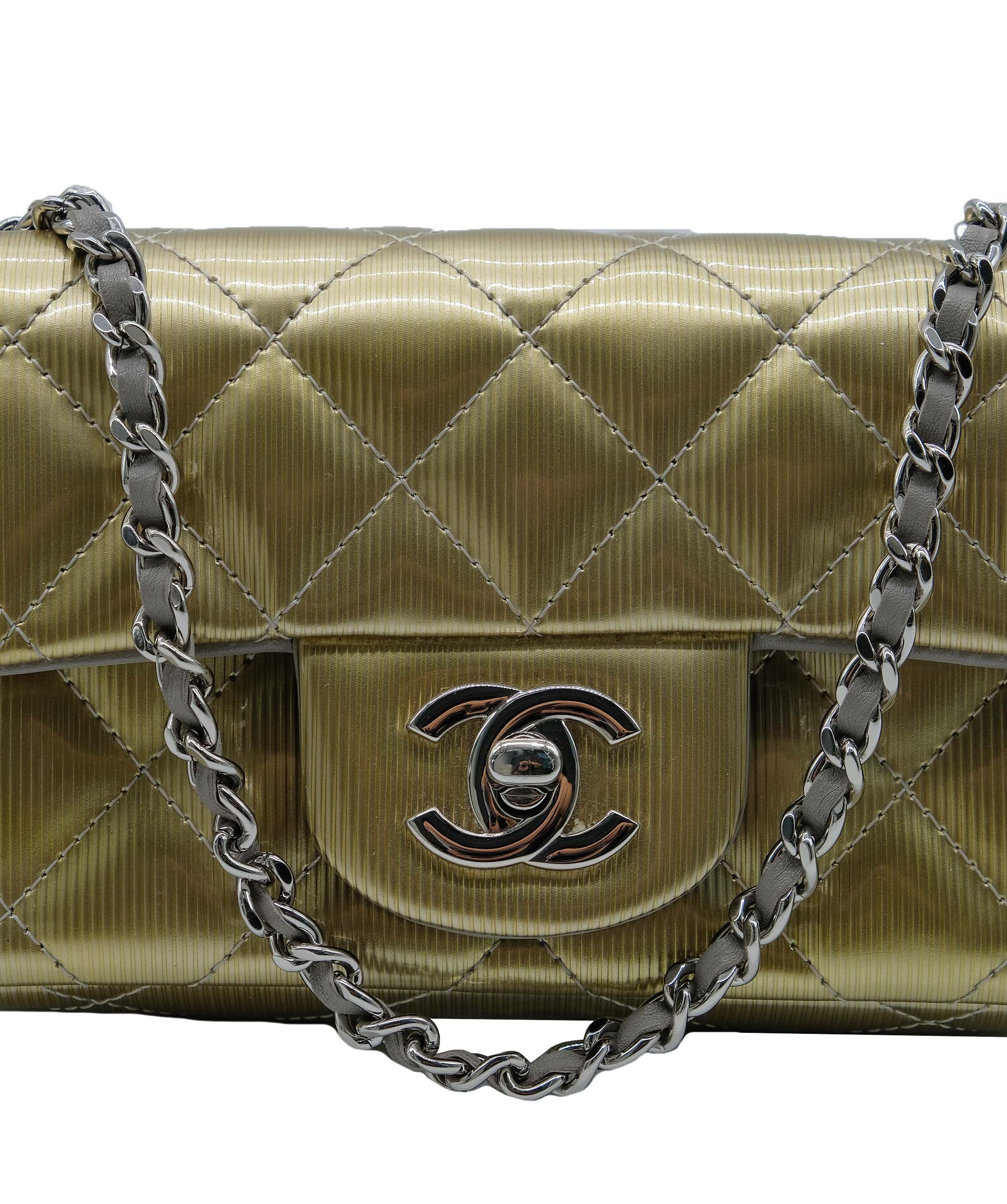 Chanel Chanel Patent Gold Mini Flap RJC2720