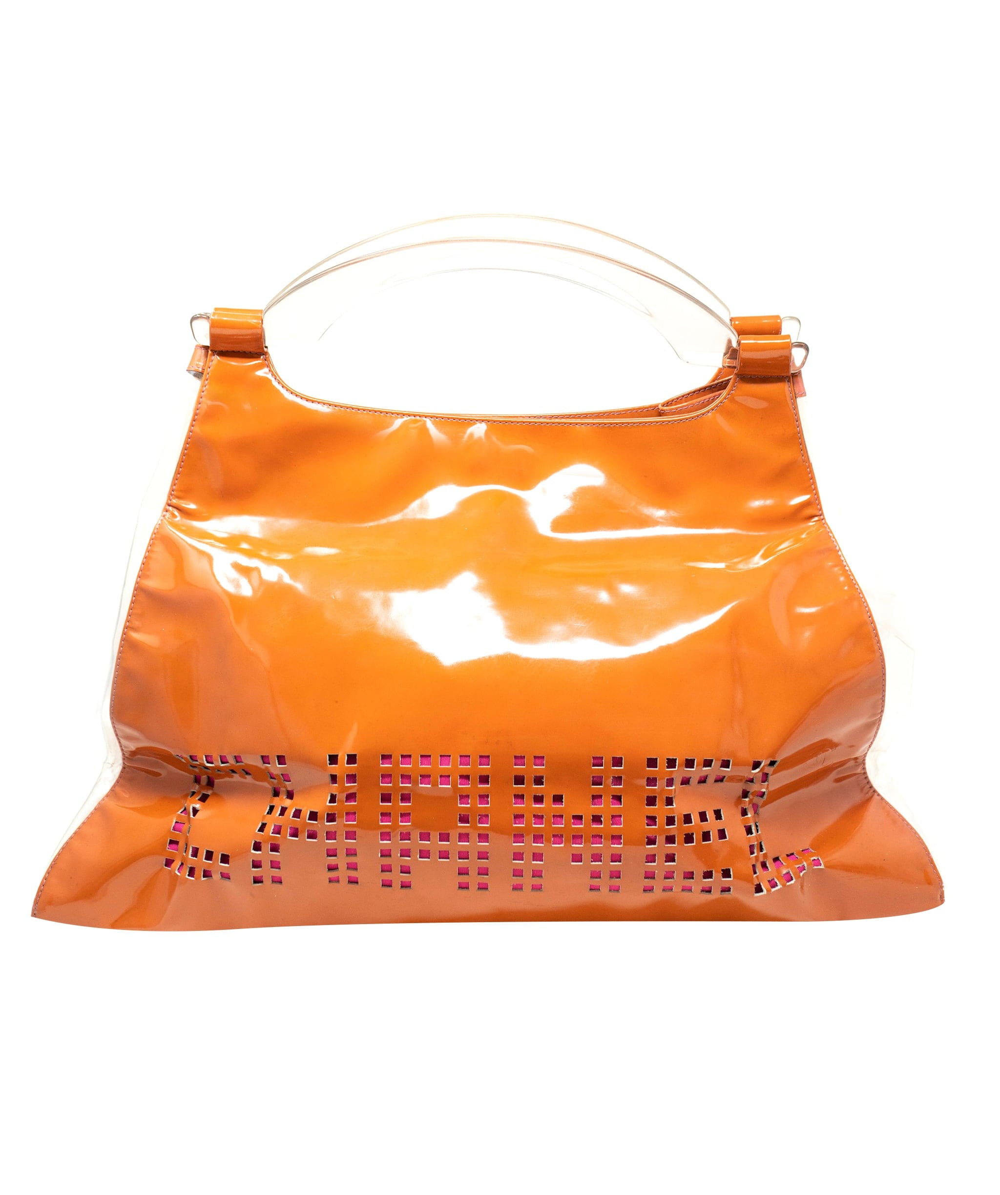 Chanel Chanel Perspex Orange Patent Beach Bag ADC1174