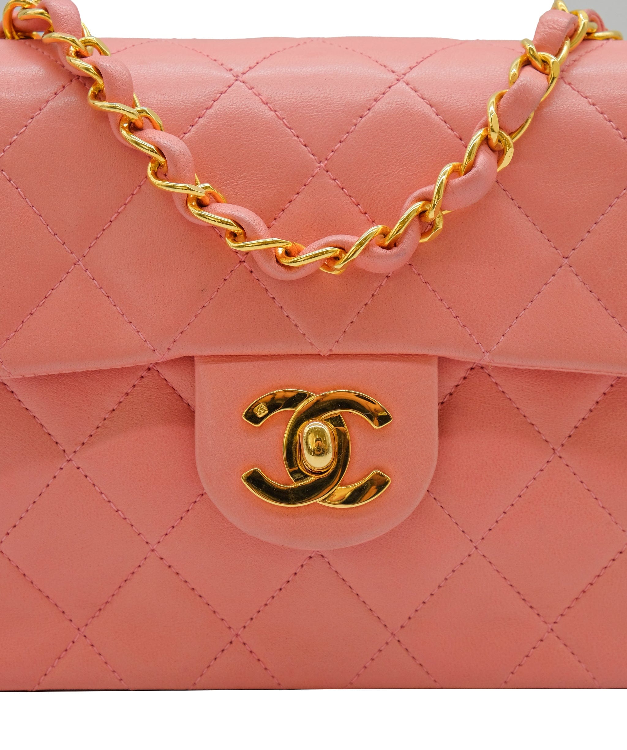 Chanel Chanel Pink Lambskin Mini Flap Bag Pink Lambskin ASC5271