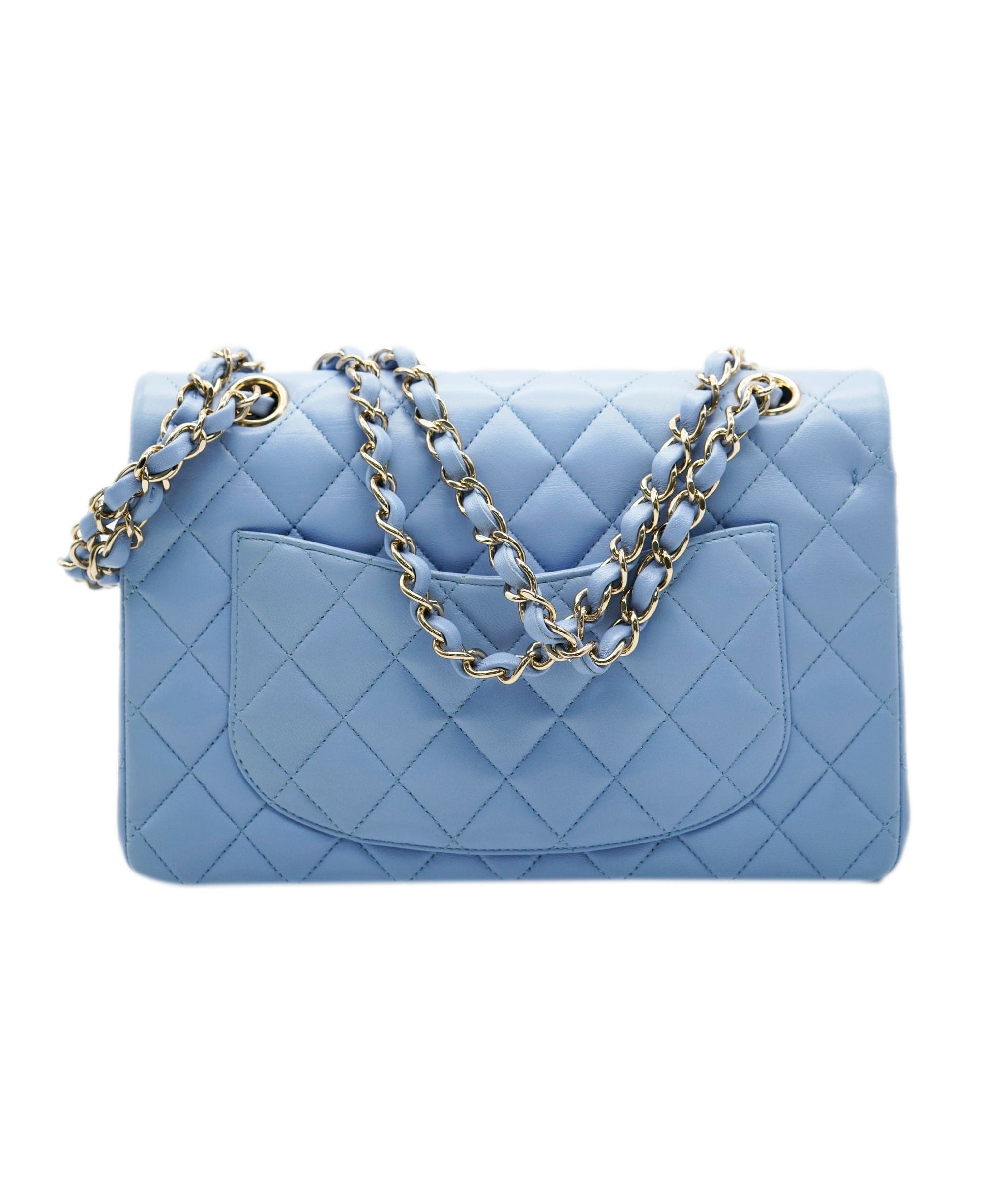 Chanel Chanel Powder Blue Small Double Classic Flap With Silver Hardware  ALL0423