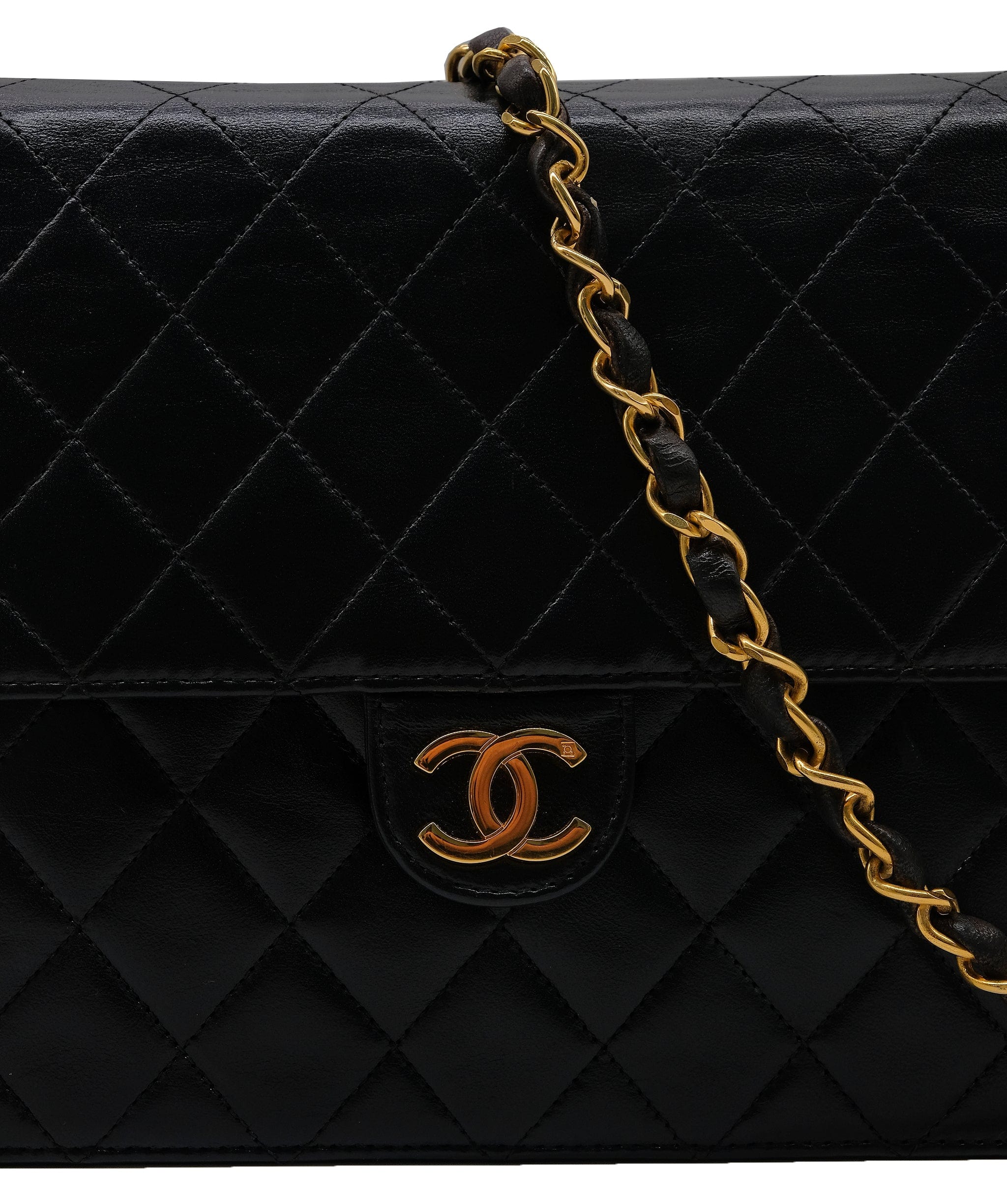 Chanel CHANEL pushlock chain shoulder bag black  ASL10328