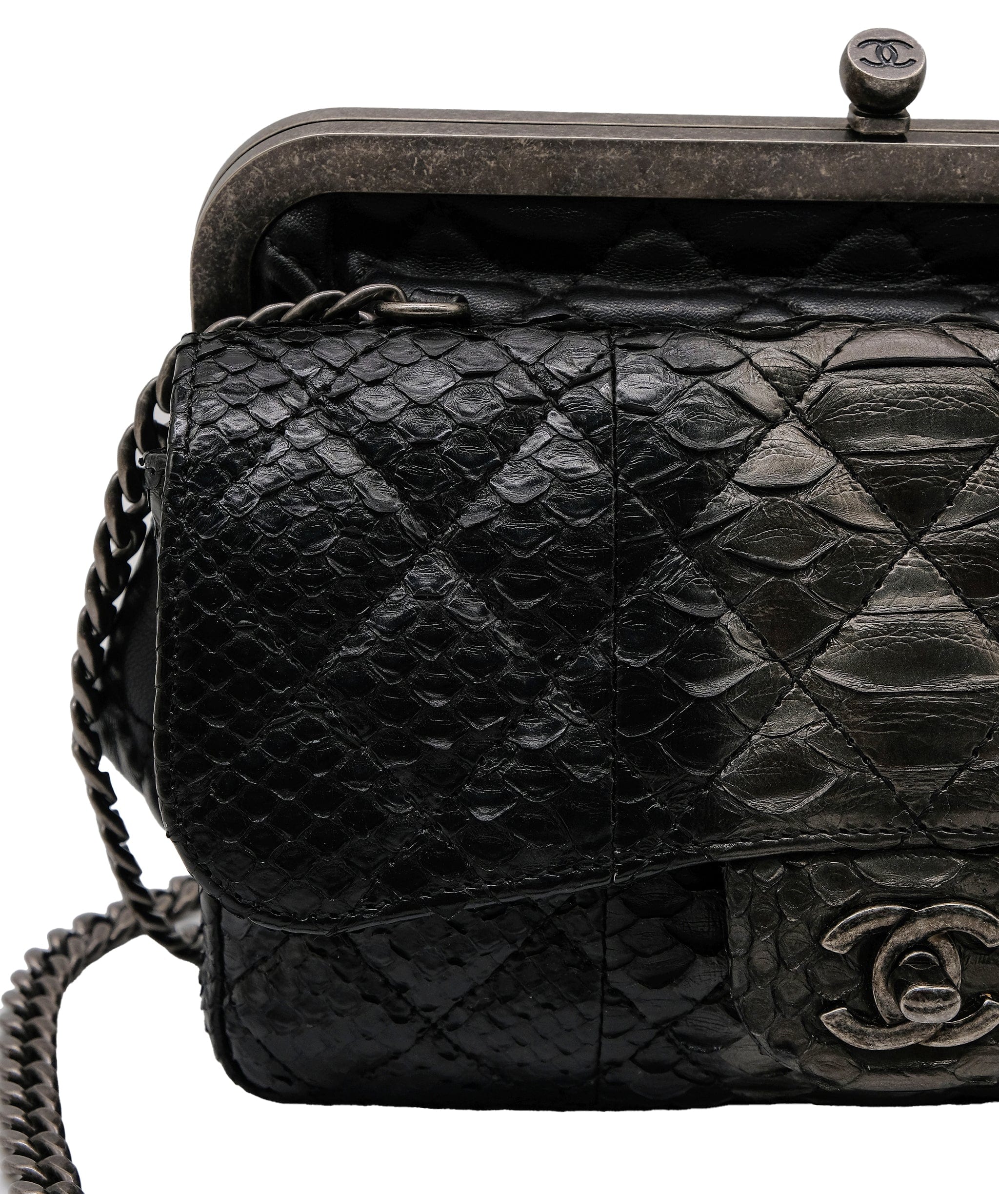 Chanel Chanel Python Black Chain Shoulder Bag RJC3737