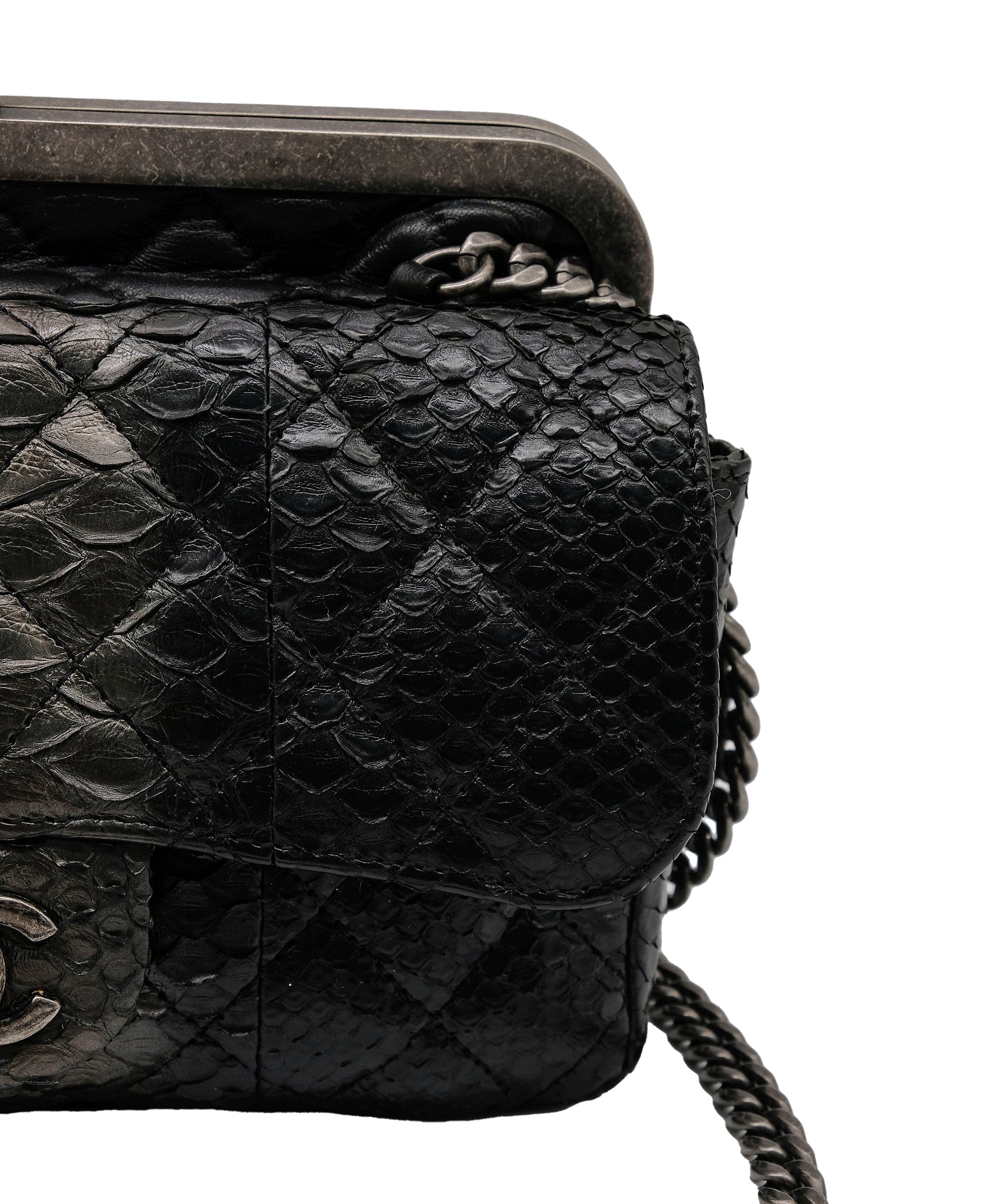 Chanel Chanel Python Black Chain Shoulder Bag RJC3737