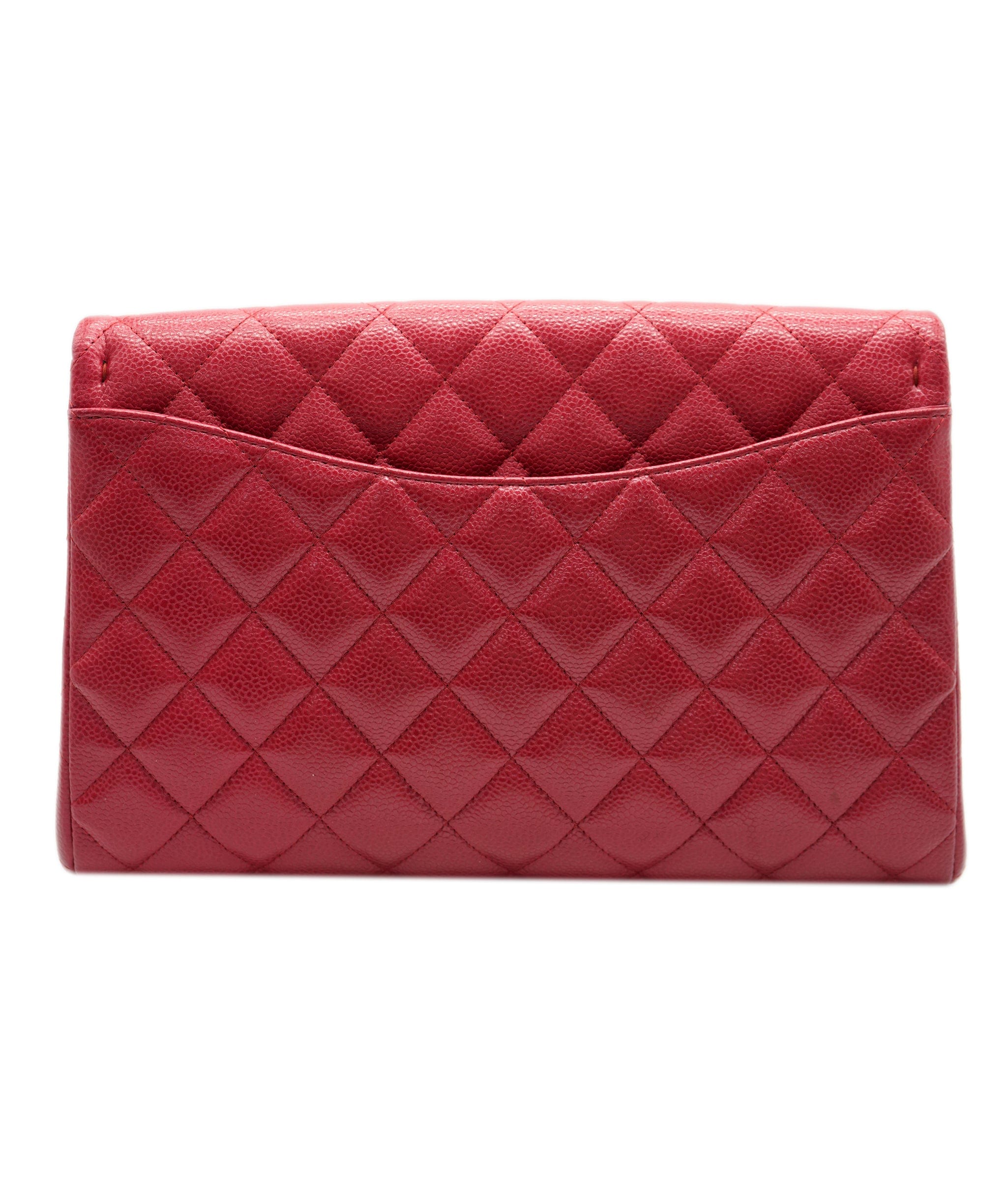 Chanel Chanel Red Caviar Chain on Clutch ASC2056