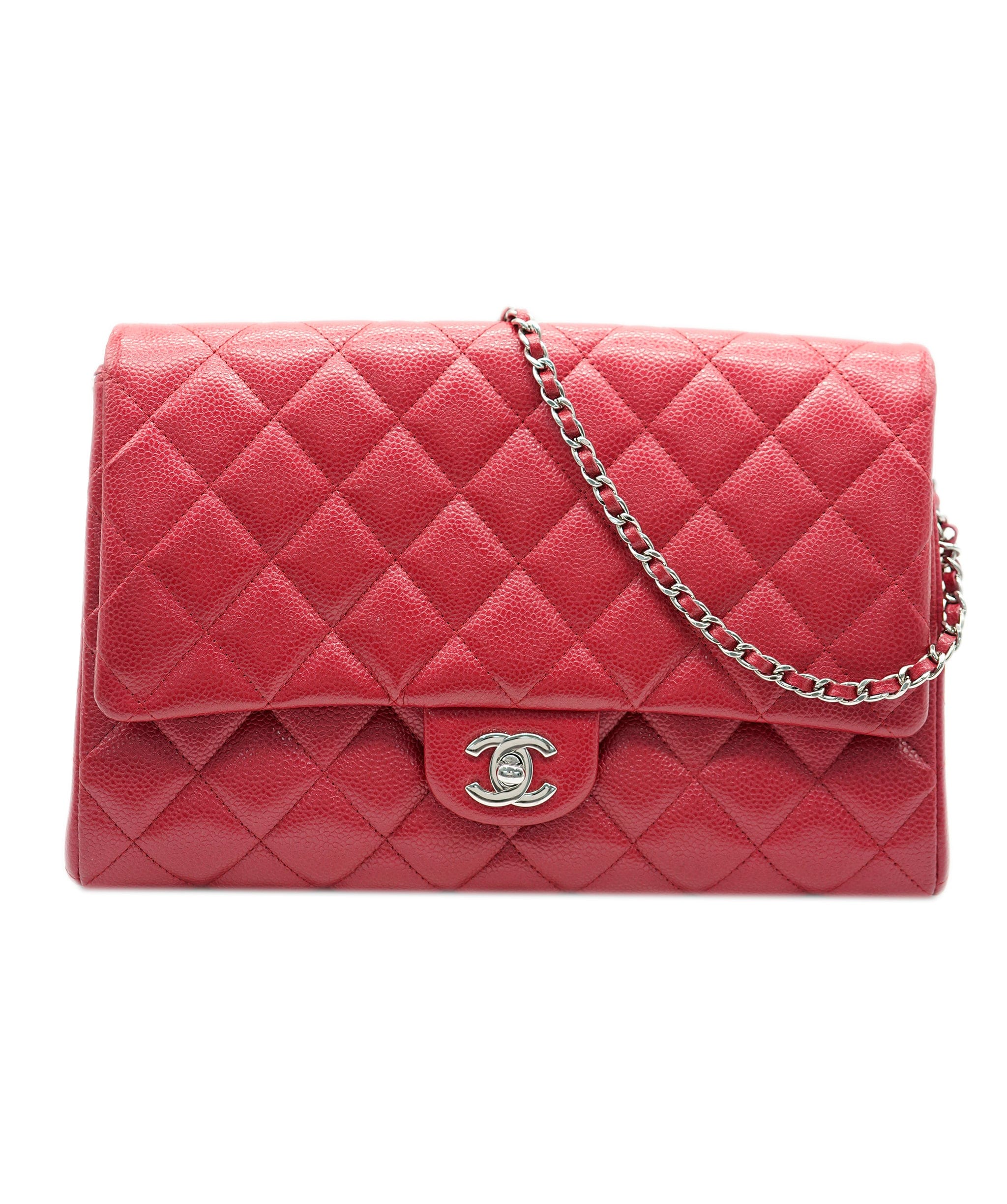 Chanel Chanel Red Caviar Chain on Clutch ASC2056