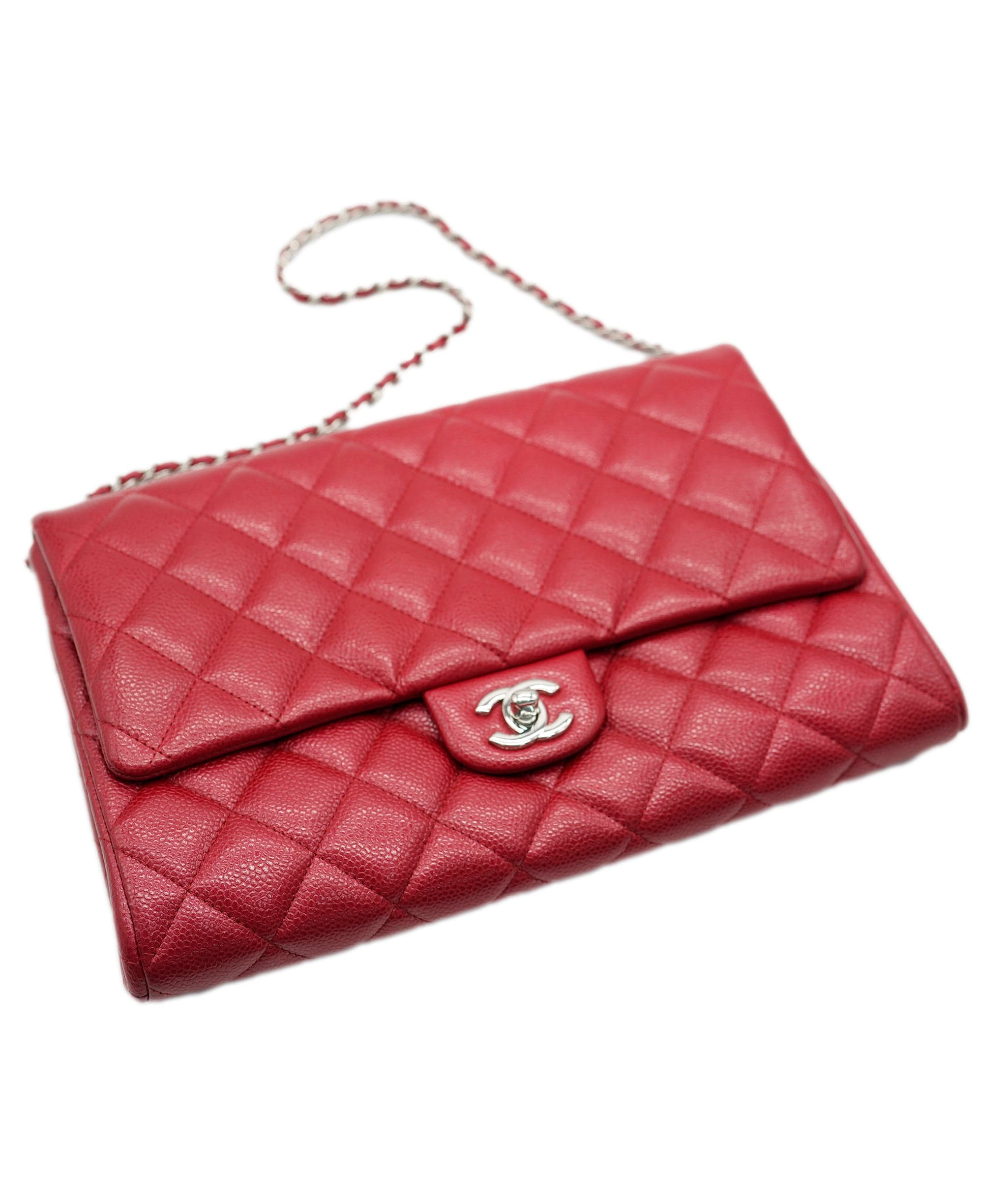 Chanel Chanel Red Caviar Chain on Clutch ASC2056